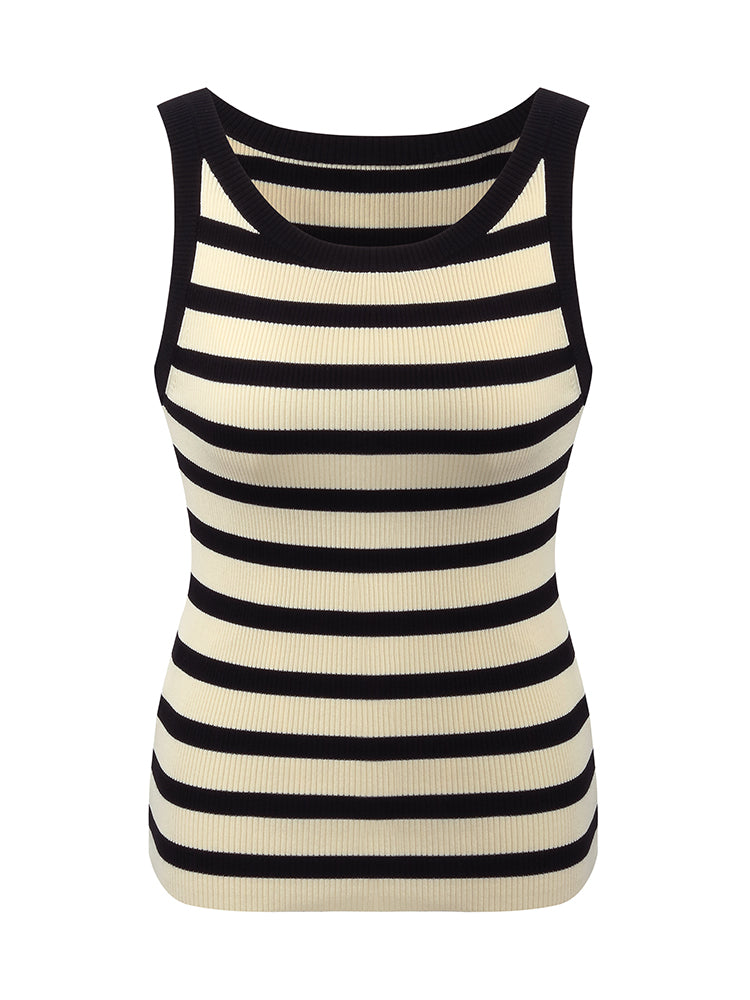 Striped Knit Fit Tank