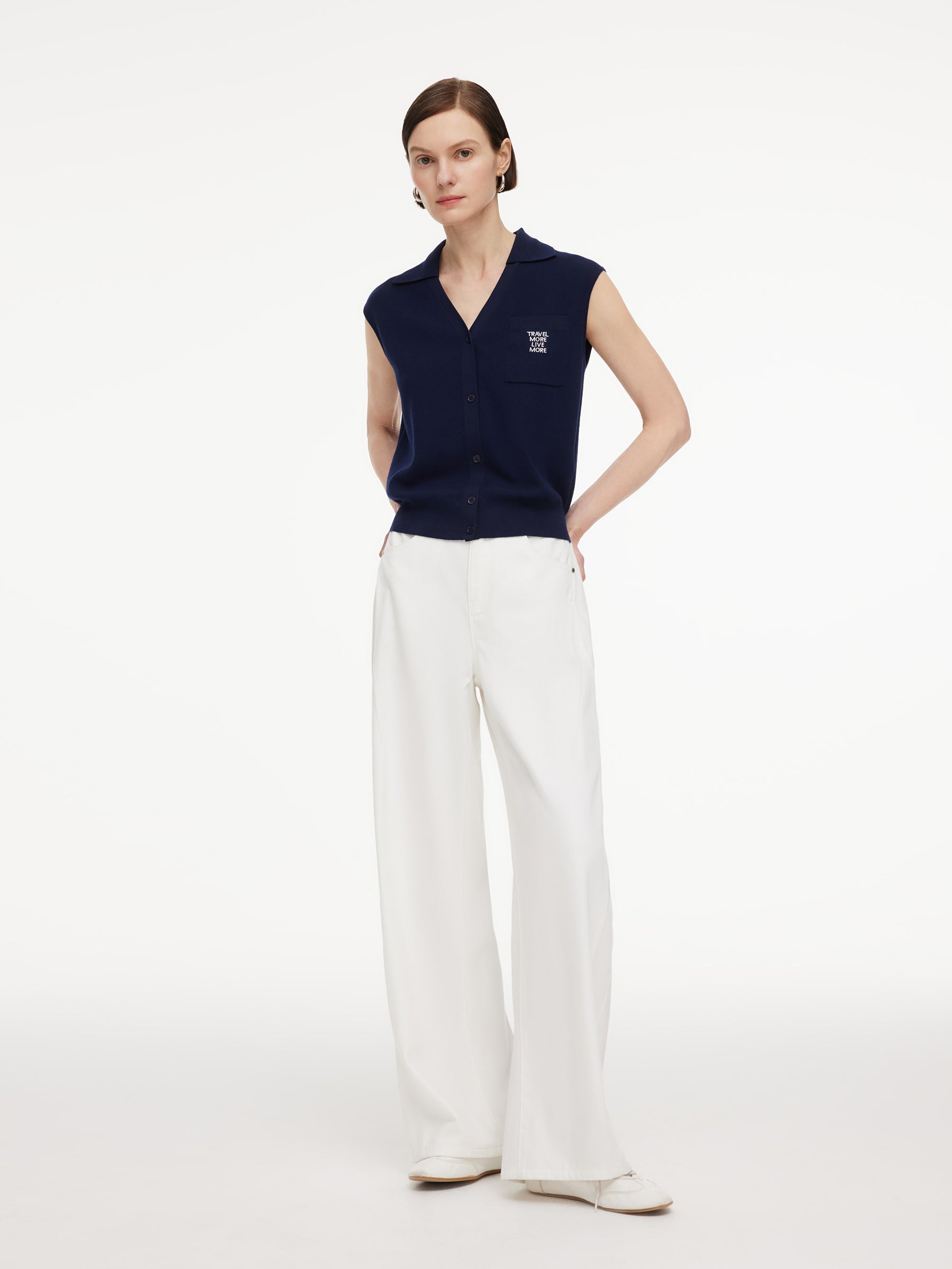 Lyocell V-Neck Knit Vest