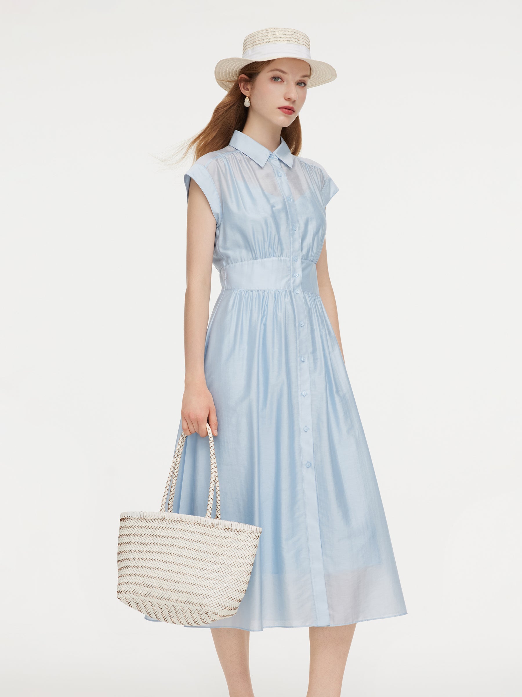 Tencel Shirt Dress with Slip
