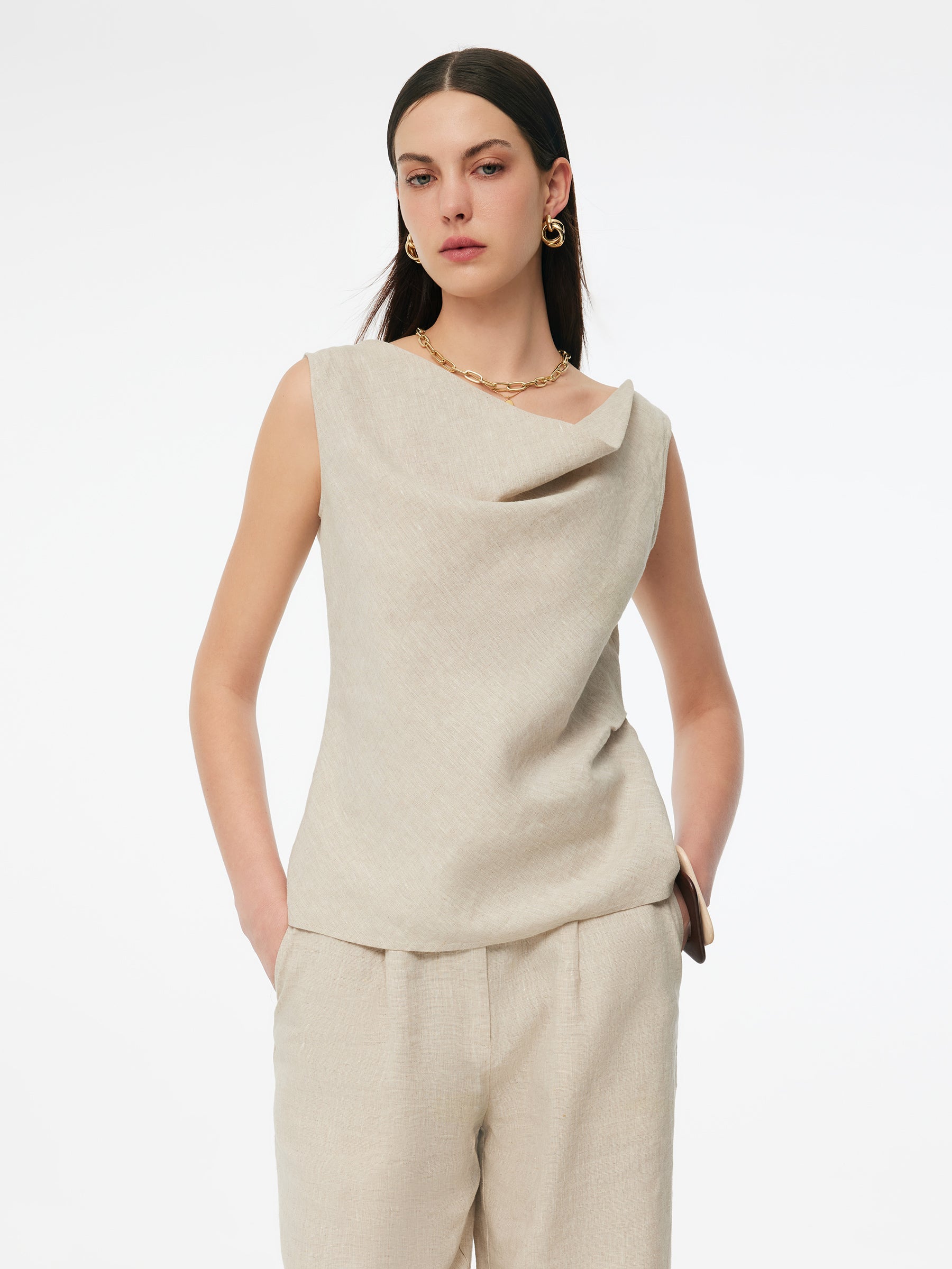 Cowl Neck Feminine Top