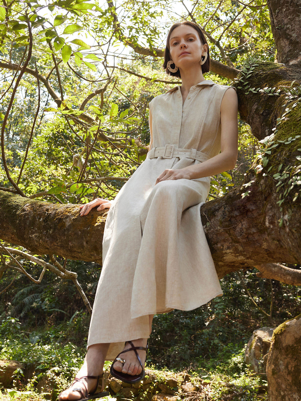 Linen Vest Maxi Dress