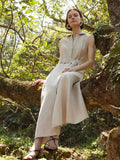 Linen Vest Maxi Dress