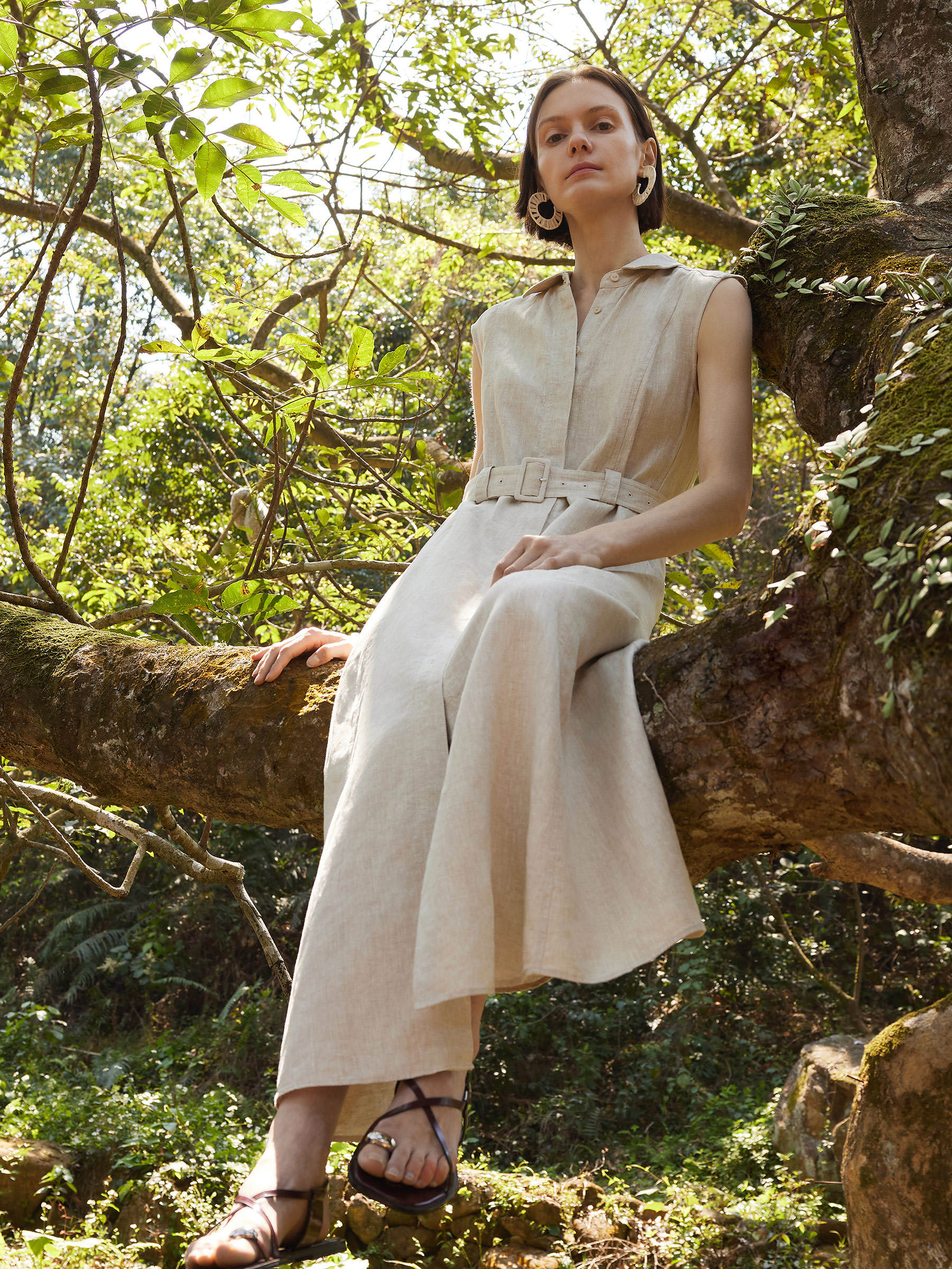 Linen Vest Maxi Dress