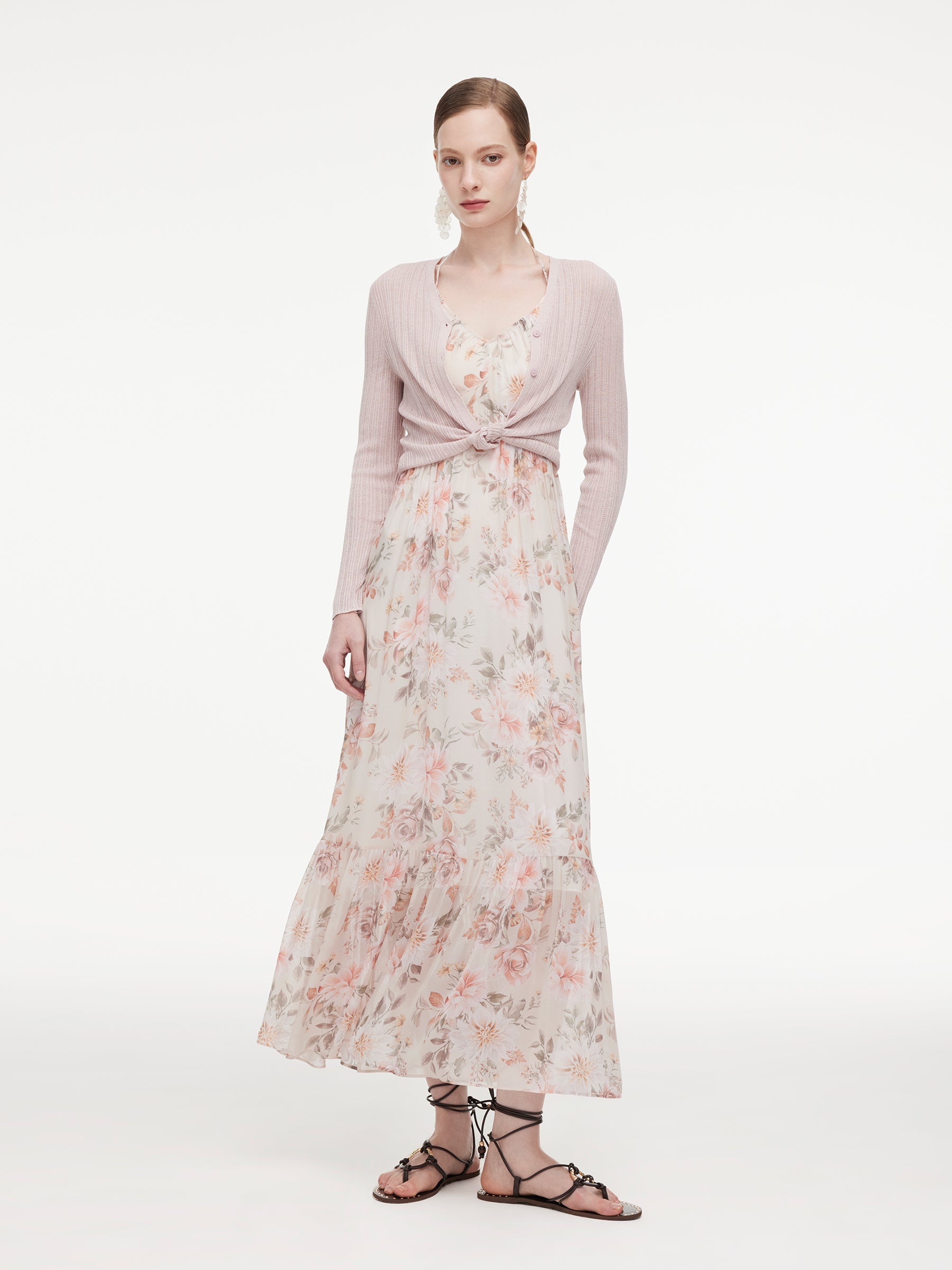 Mulberry Silk Watercolor Print Dress