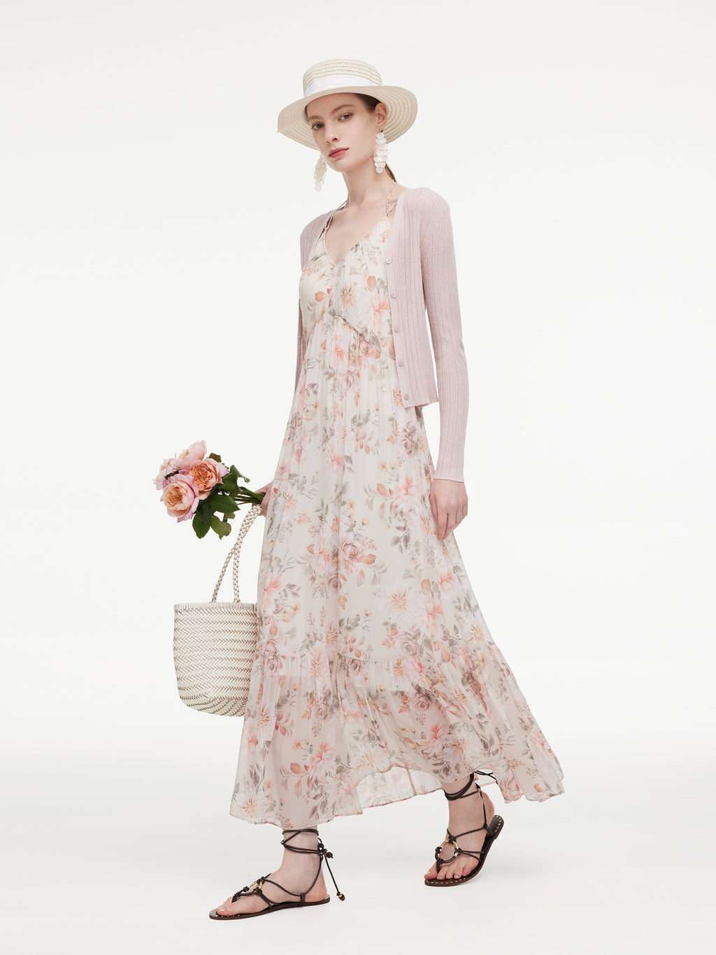 Mulberry Silk Watercolor Print Dress