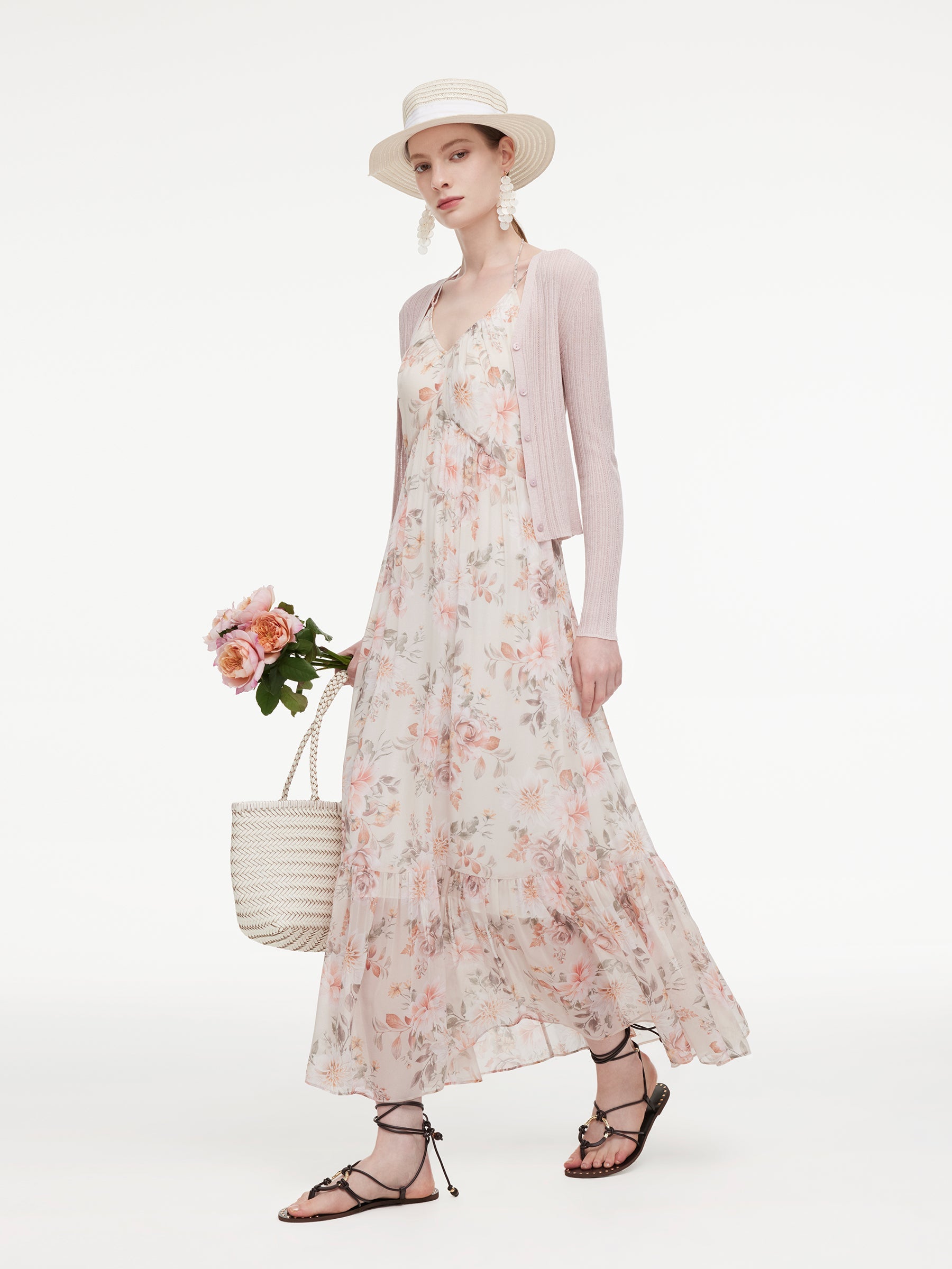Mulberry Silk Watercolor Print Dress