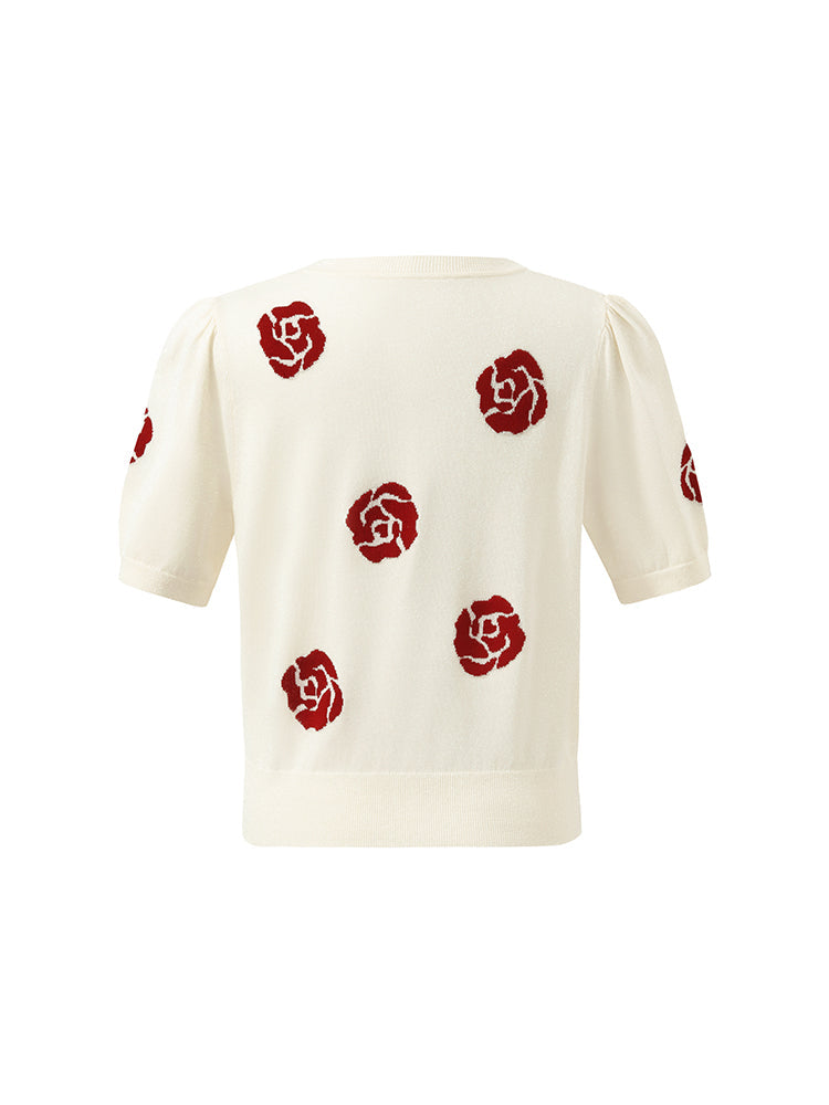 Loose Elegant Rose Top