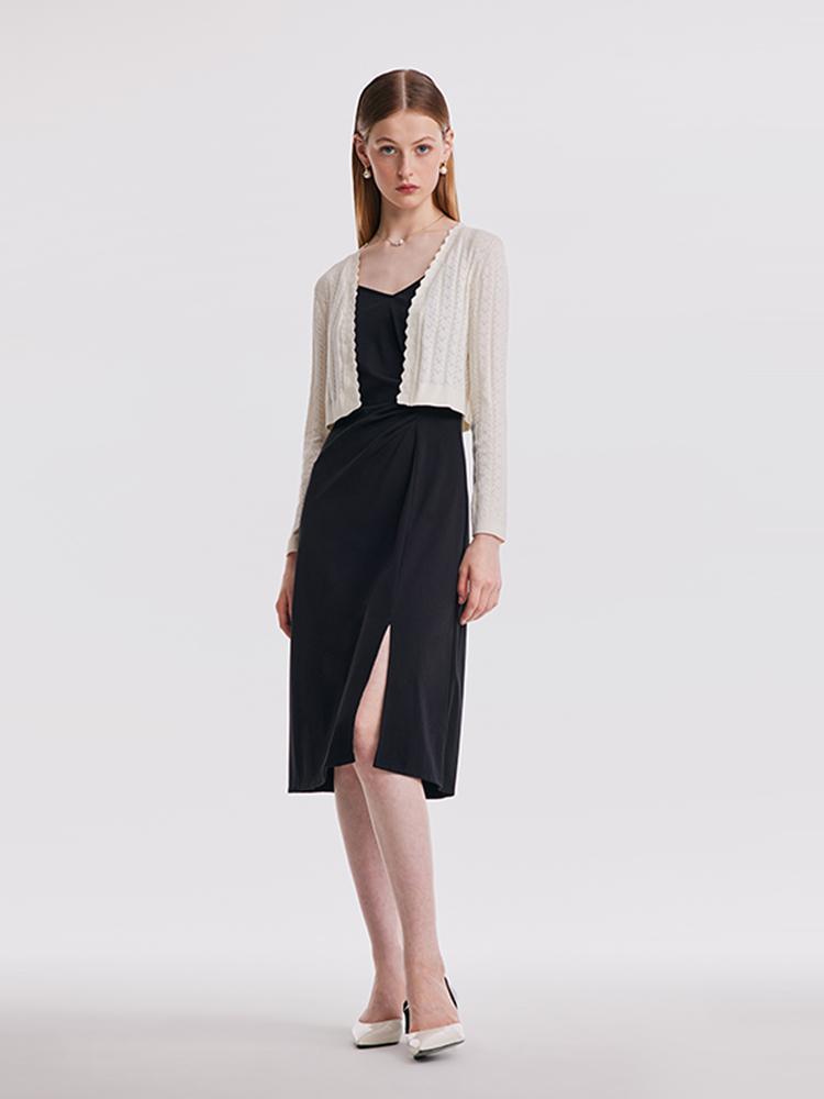Hollow Jacquard Cardigan Set