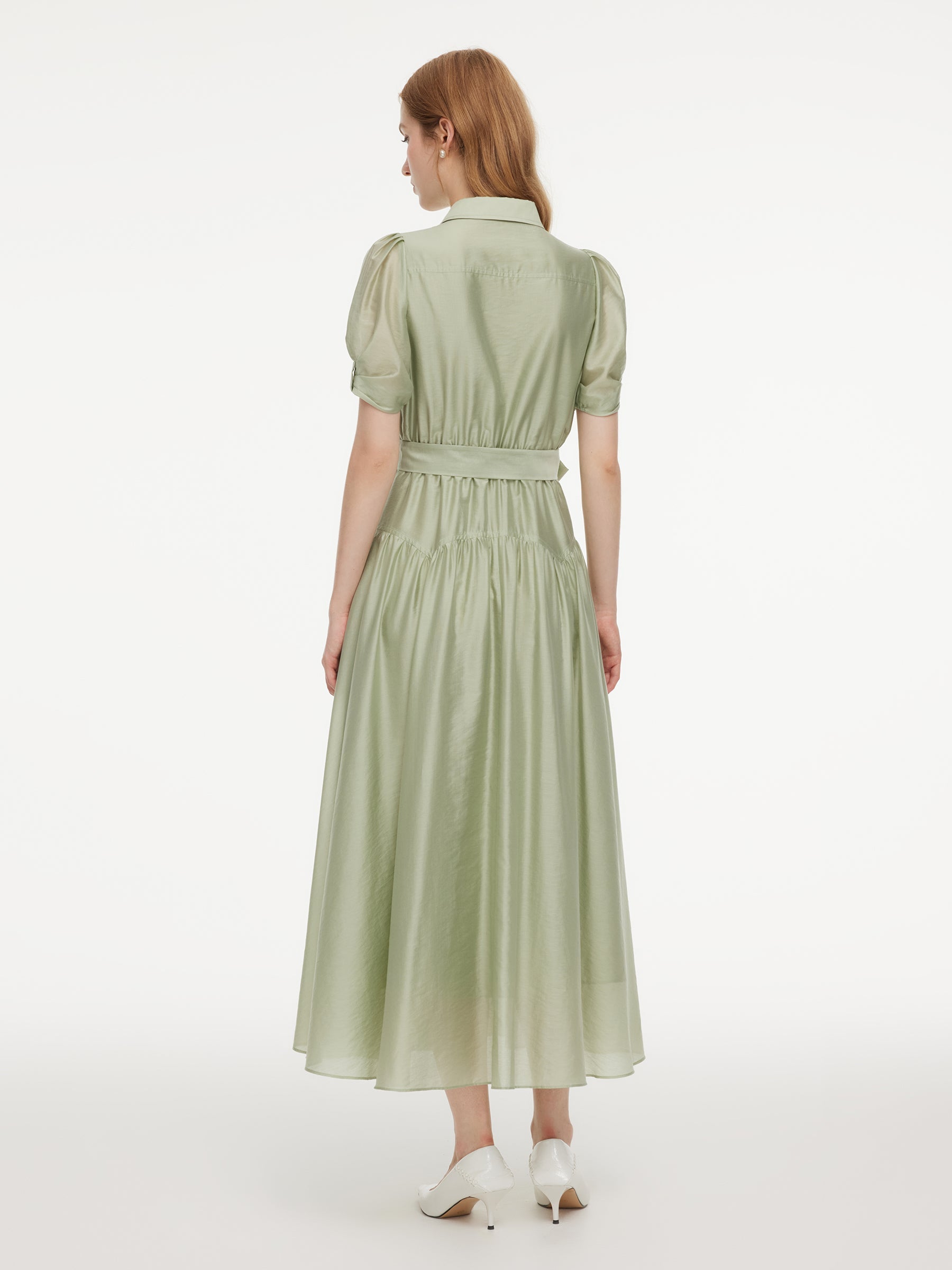 Belted A-Line Maxi Dress