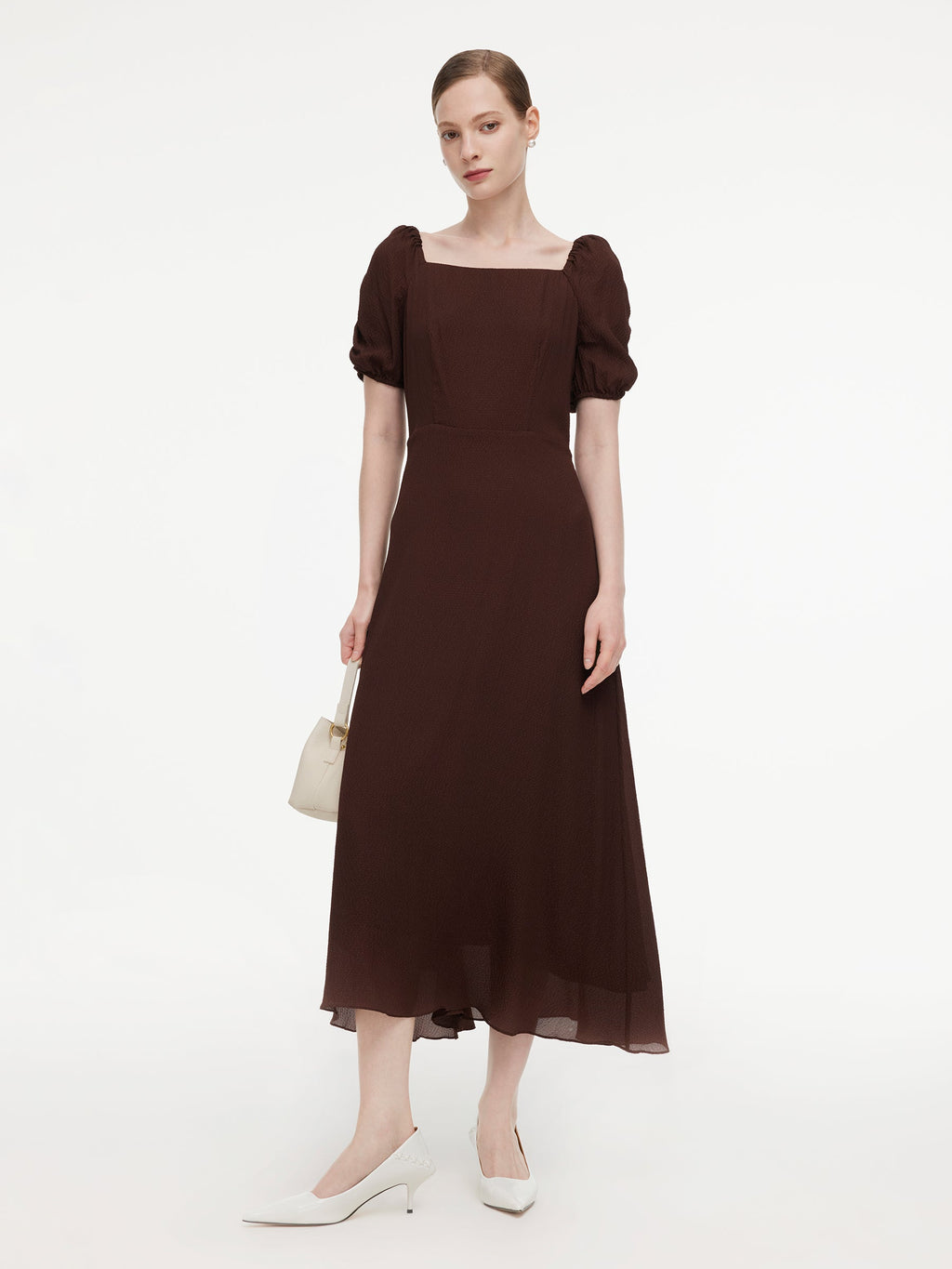 Mulberry Silk Square Neck Maxi Dress