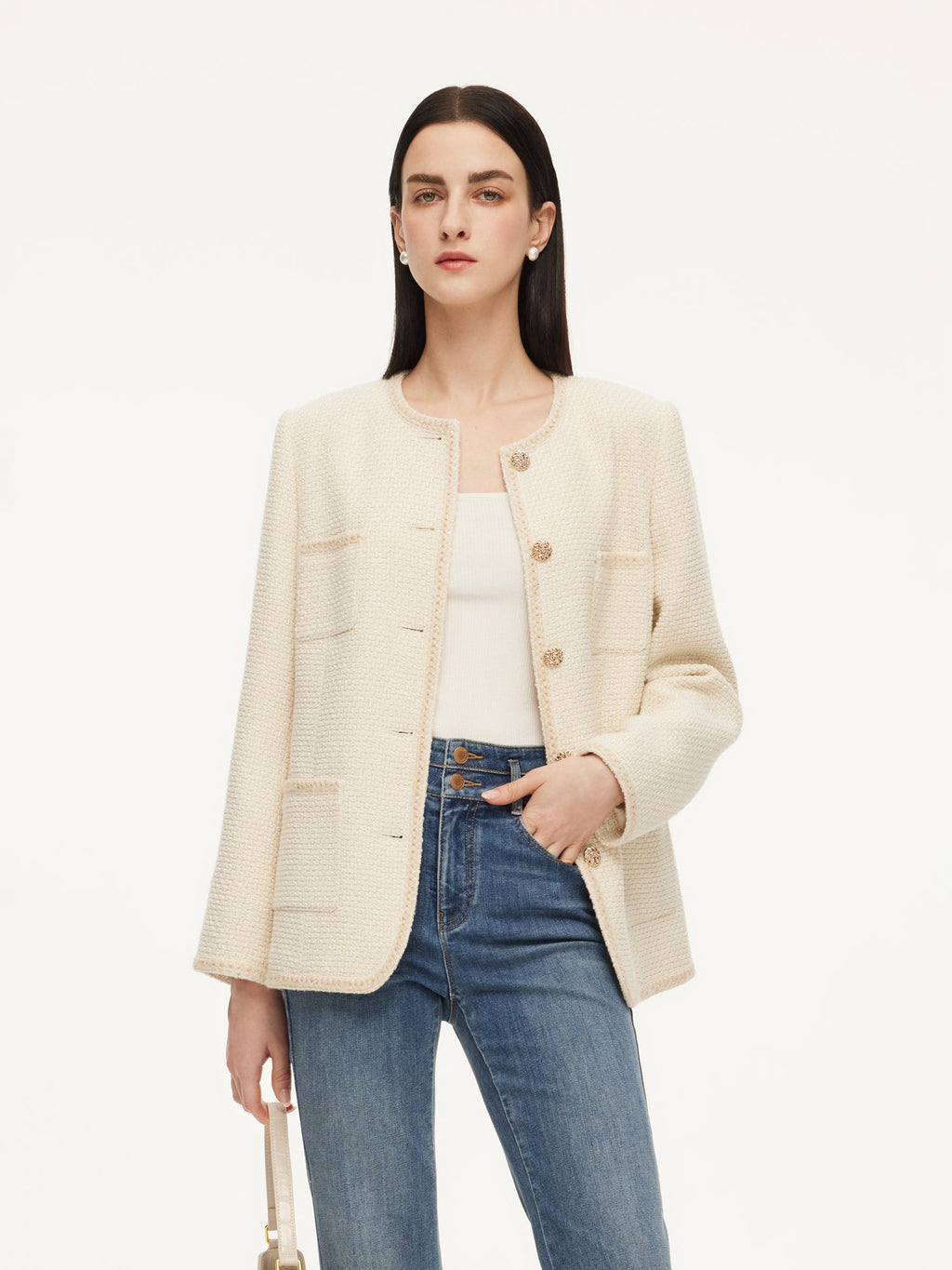 Shimmer Braided Wool Jacket