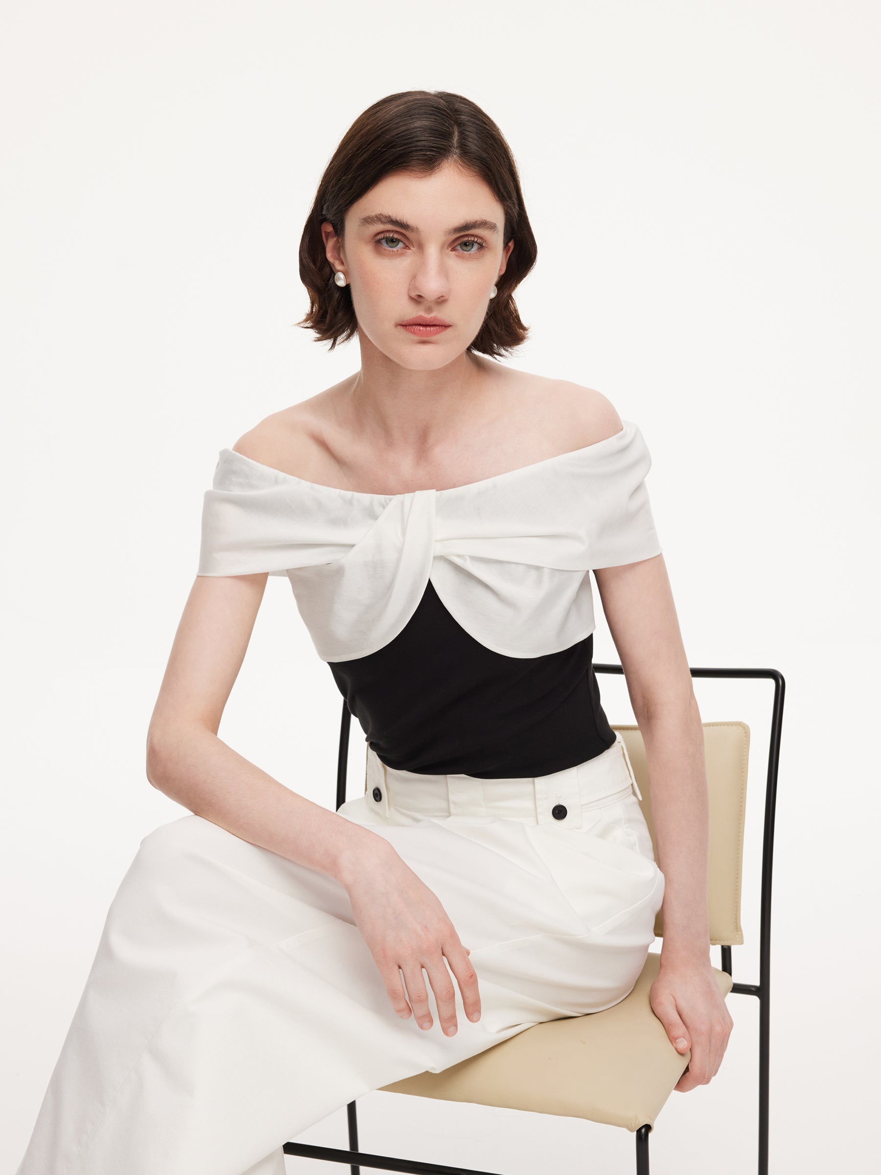 Tencel Bow Neck Top