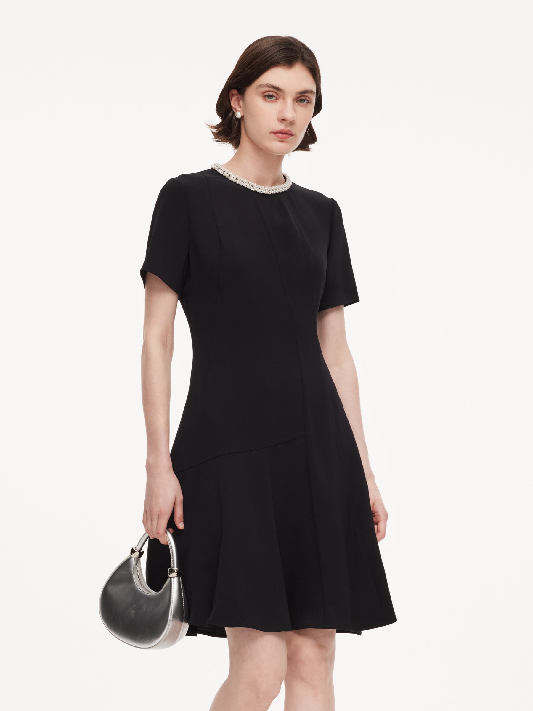 Dimensional Panelling Fishtail Dress