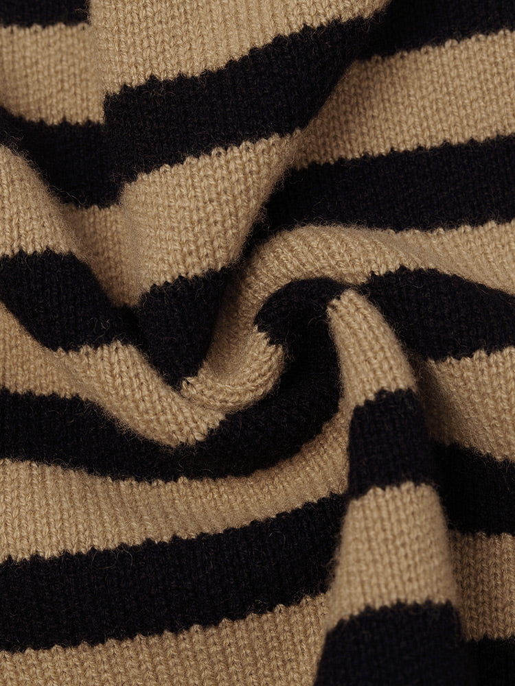 Wool Striped French Cardigan