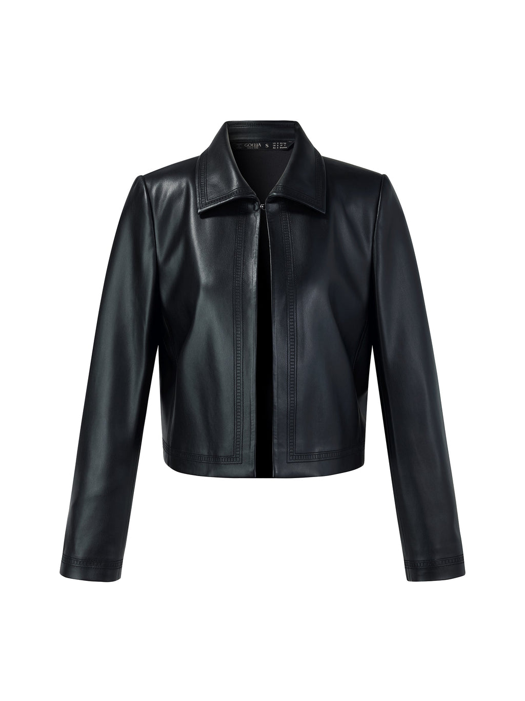 Eco-Friendly PU Leather Cropped Jacket