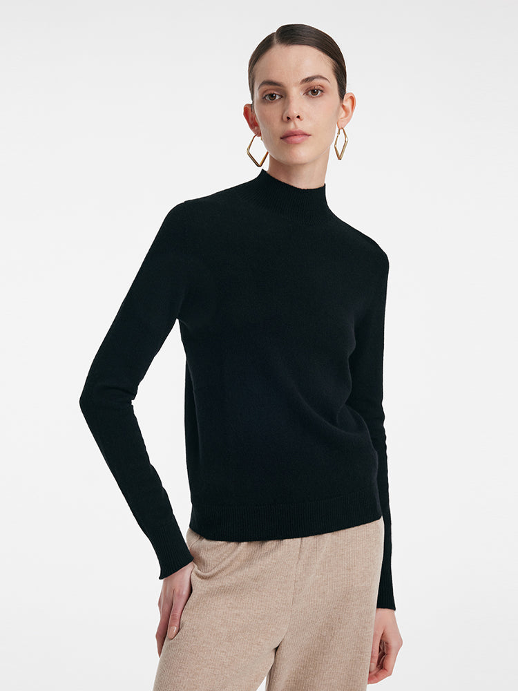 Cashmere Mock Neck Fit Sweater