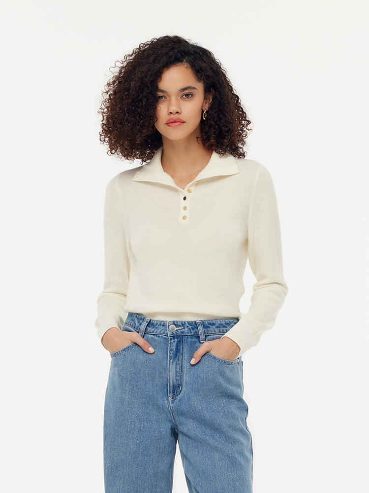 100% Wool Half-Turtleneck Sweater