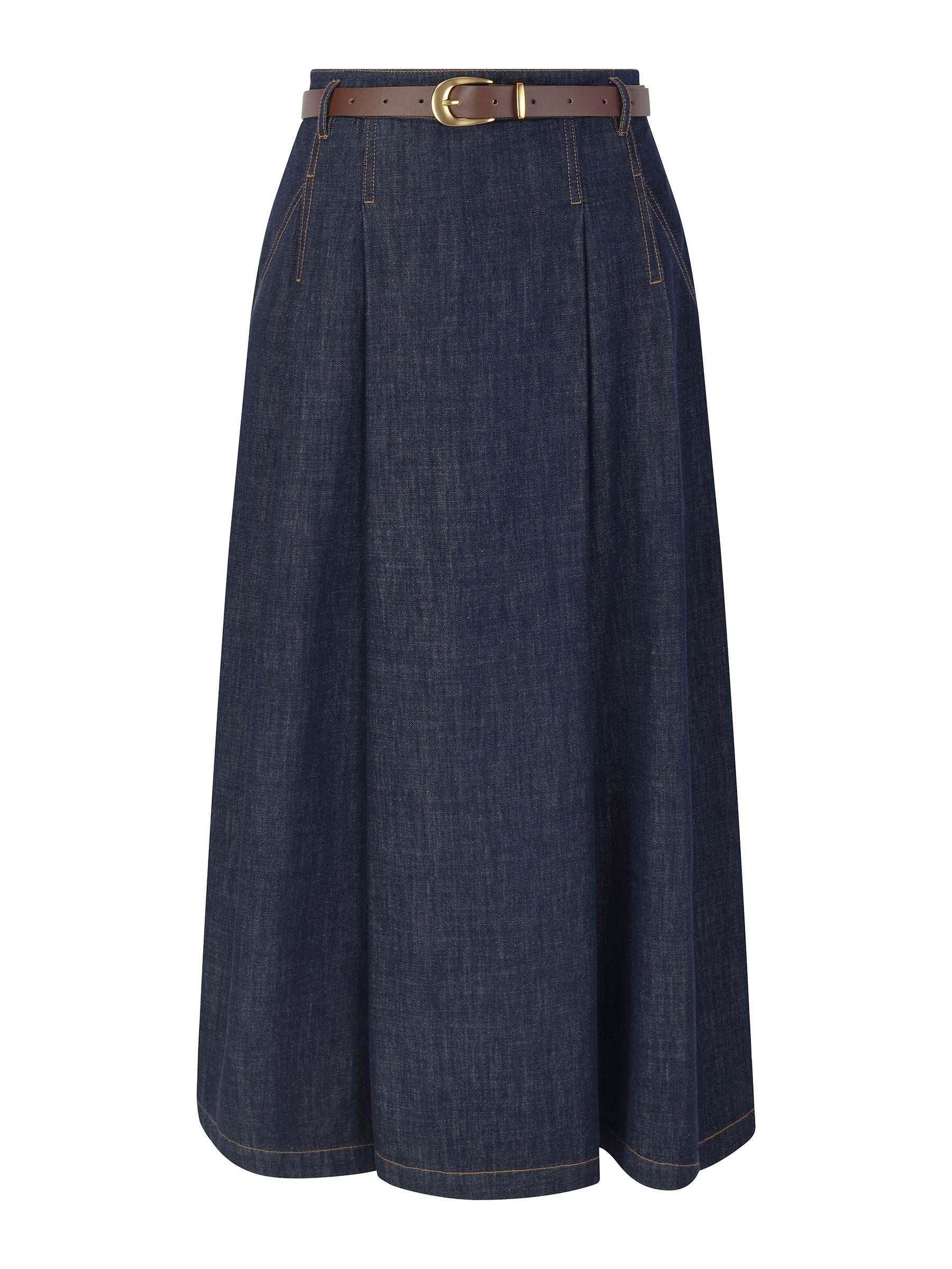 High-Rise Denim Culotte