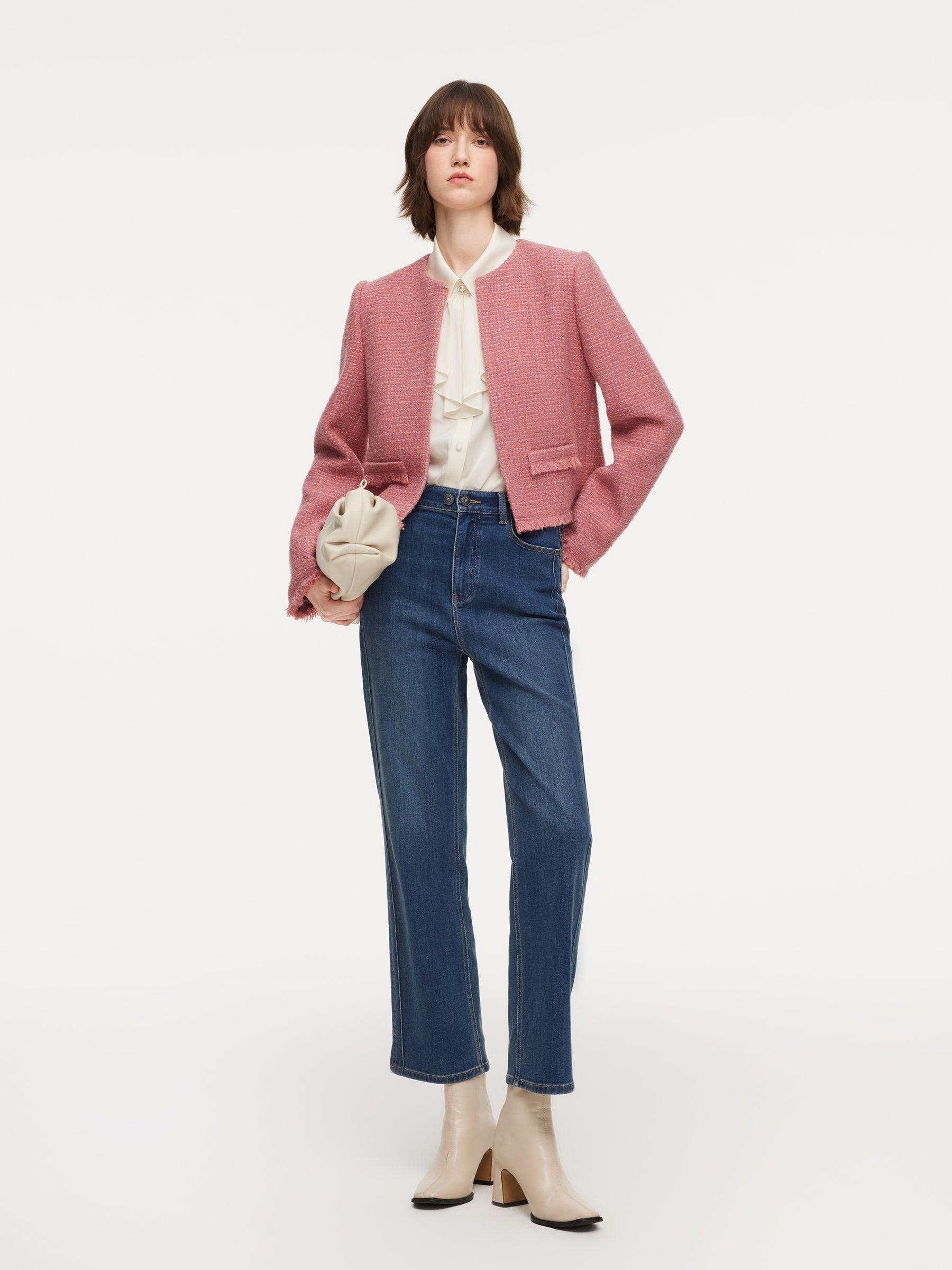 Tweed Round Neck Jacket