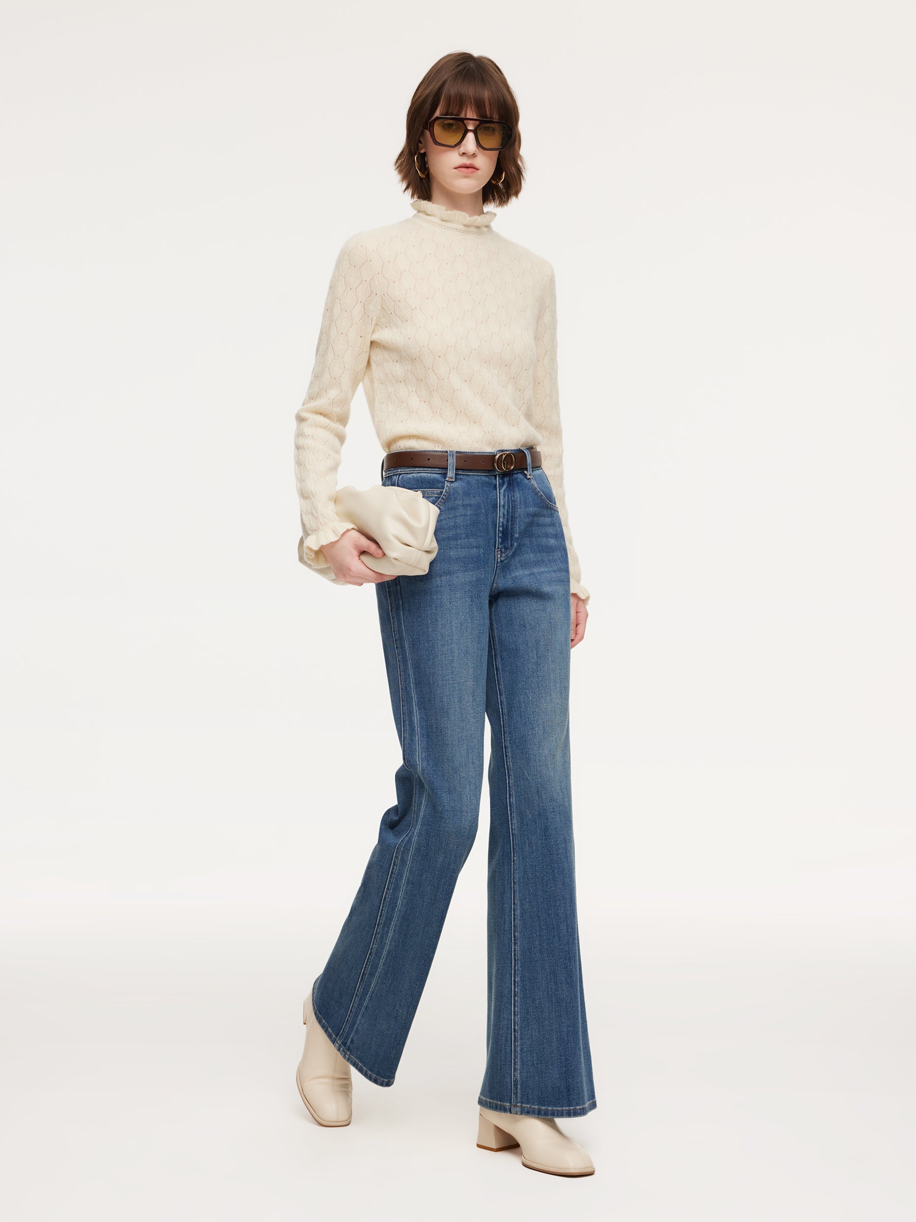 H-Shape Draped Knit Sweater