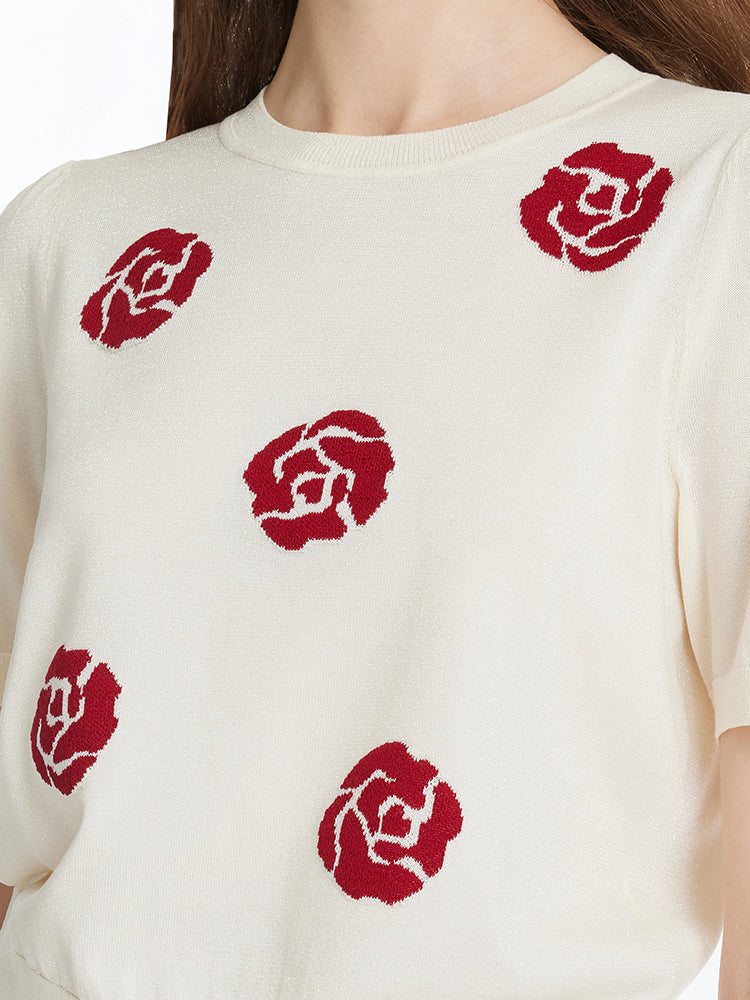 Loose Elegant Rose Top