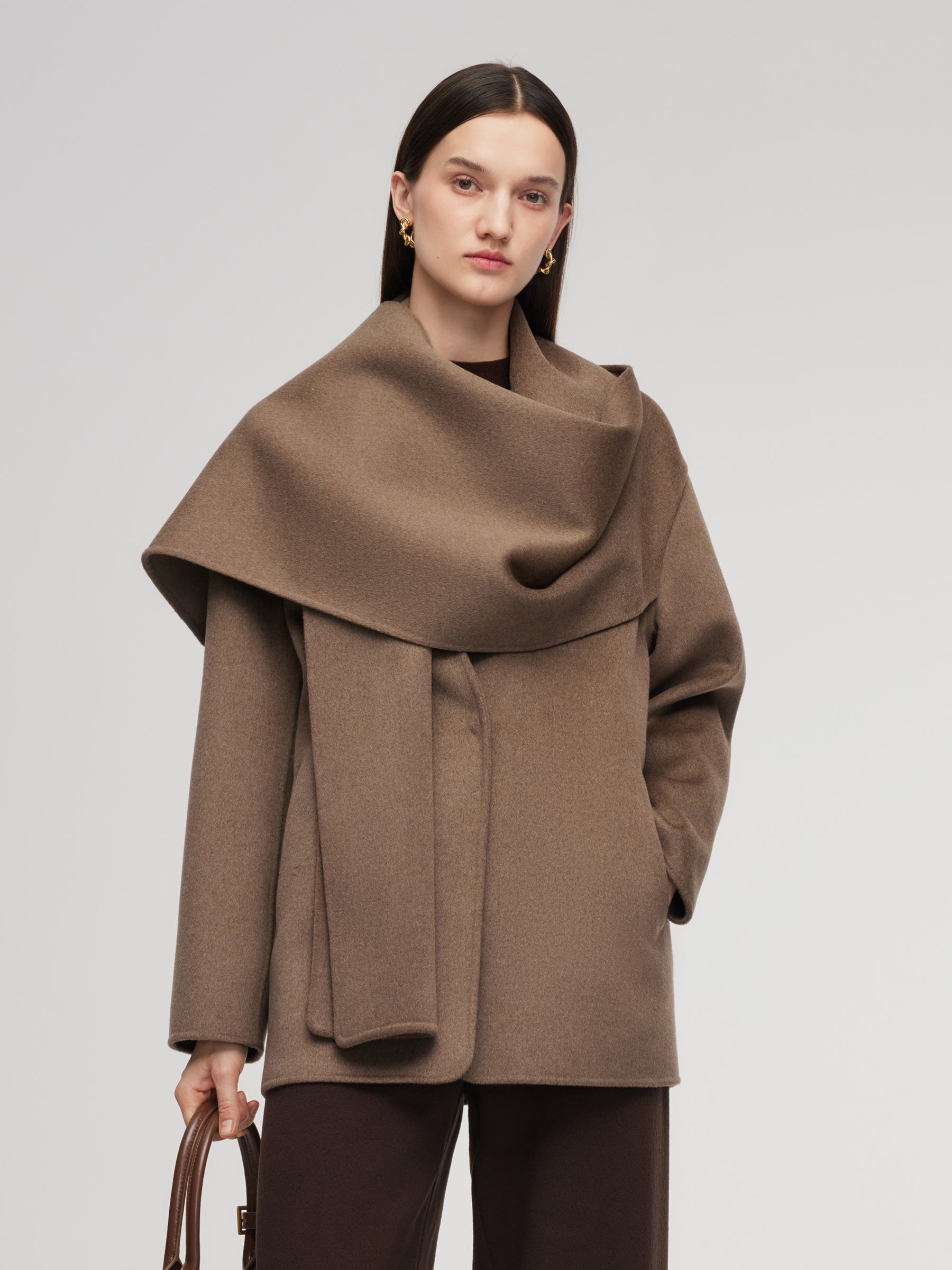 Scarf Collar H-Line Coat