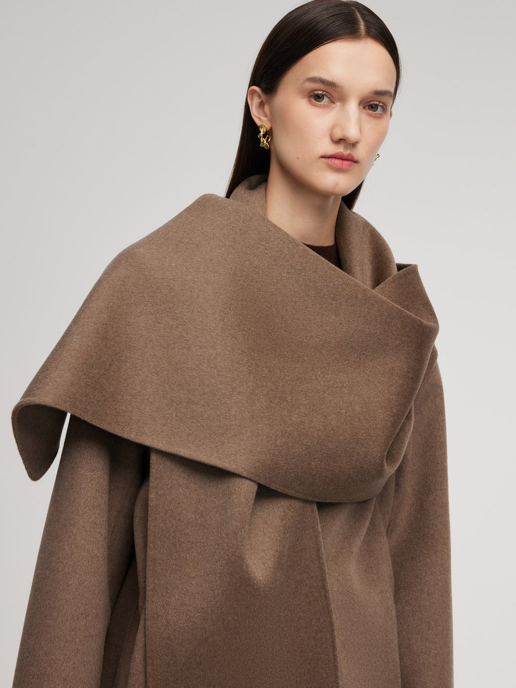 Scarf Collar H-Line Coat