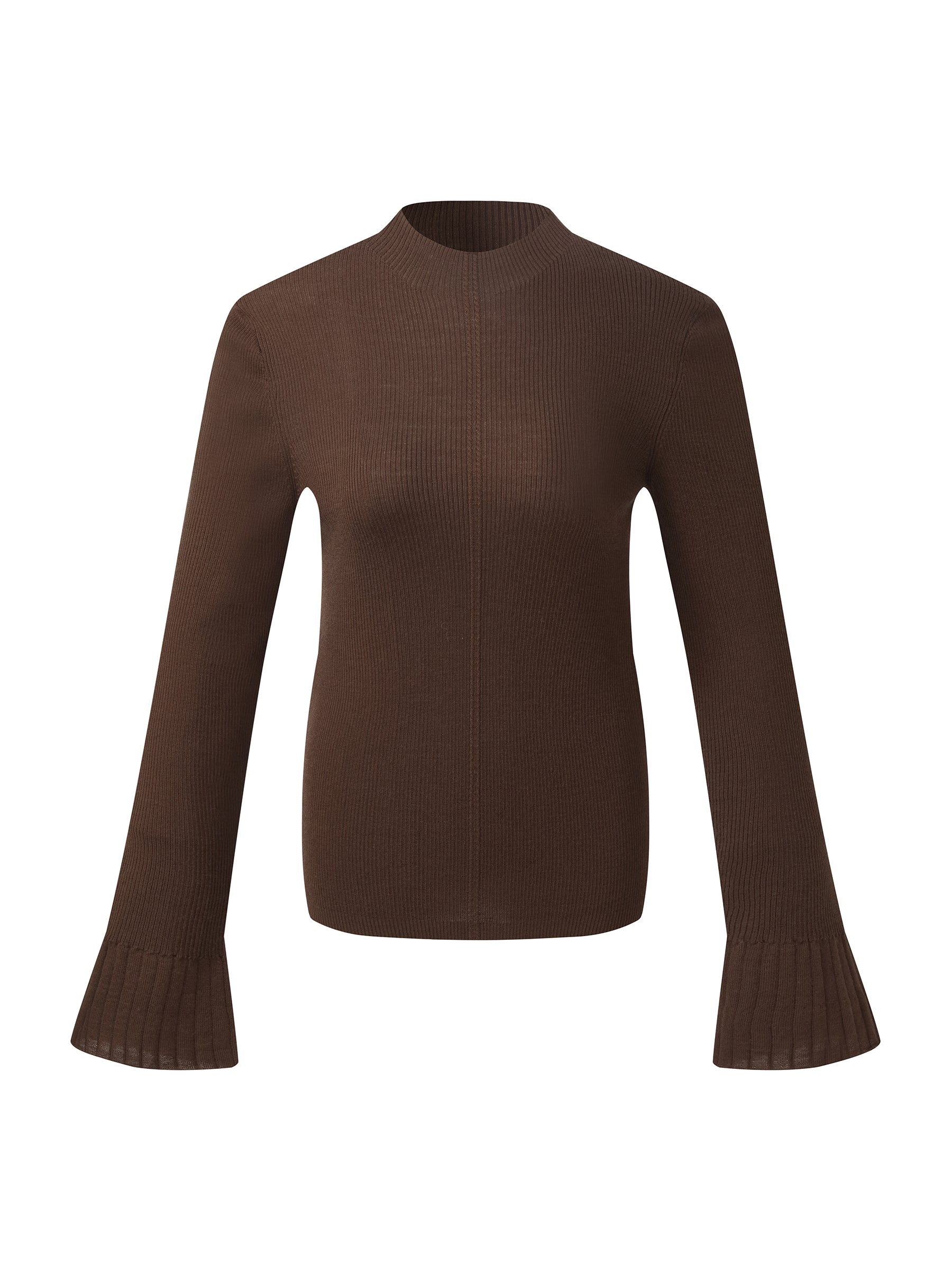 Mock Neck Slim Fit Wool Top