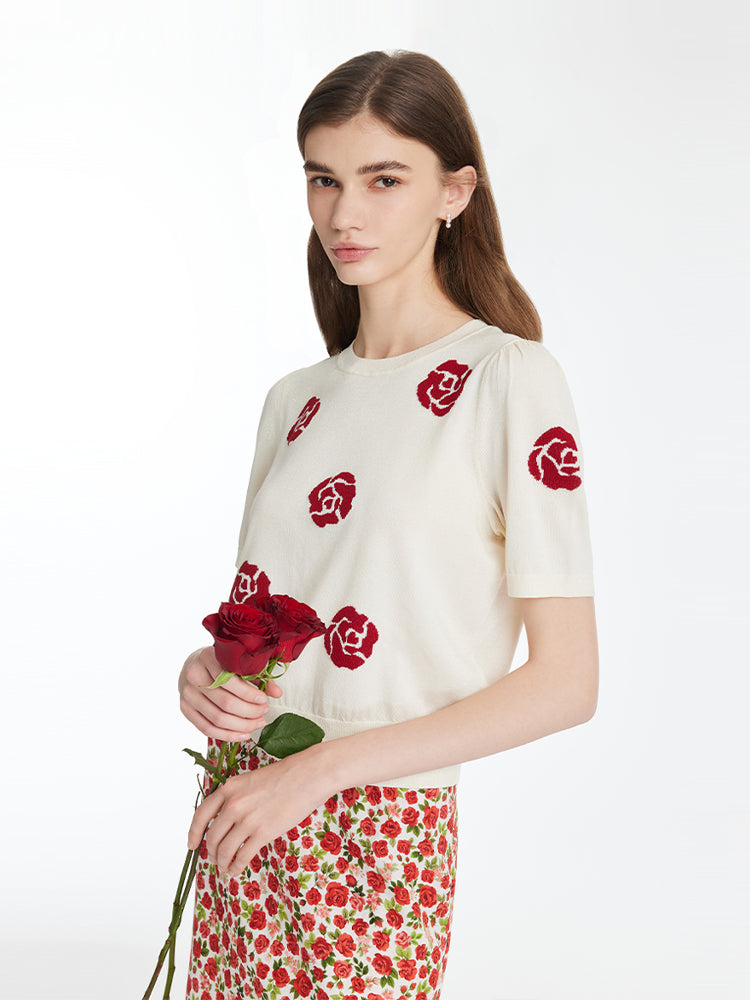 Loose Elegant Rose Top