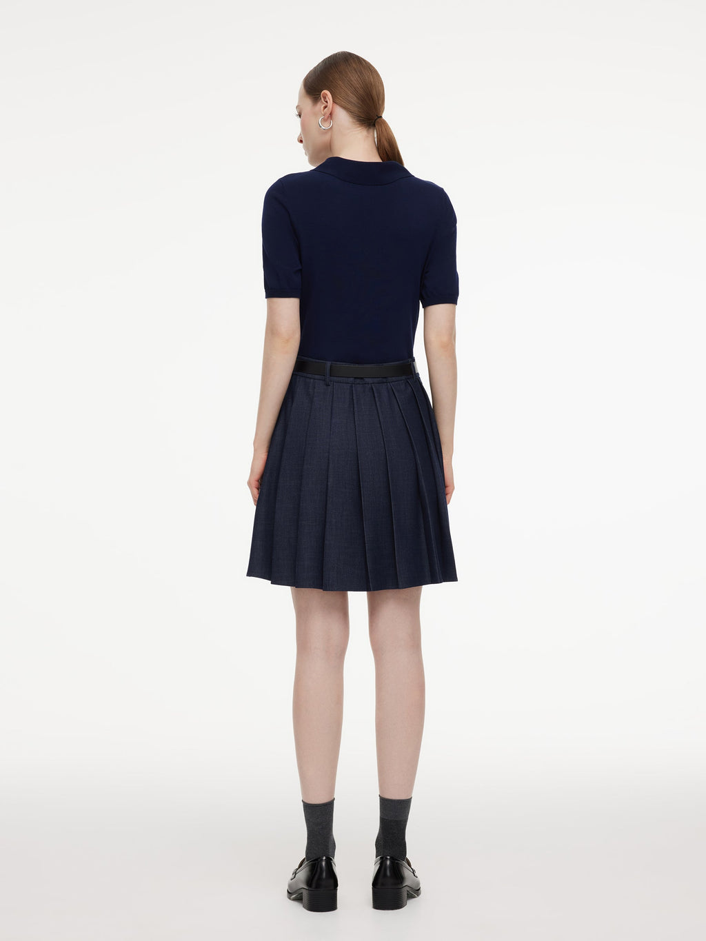 Necktie V-Neck Heart Embroidery Mini Dress