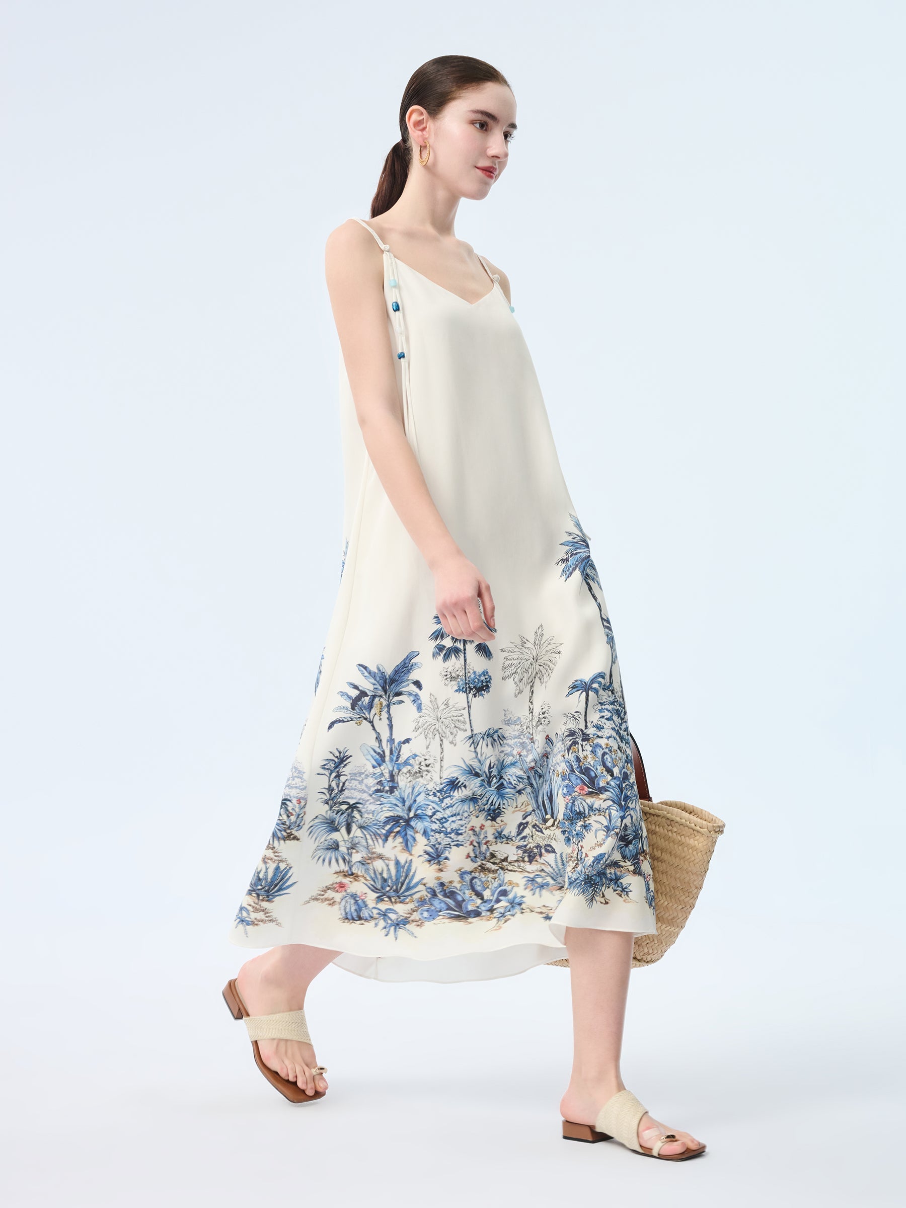 Tencel Linen Floral Maxi Dress