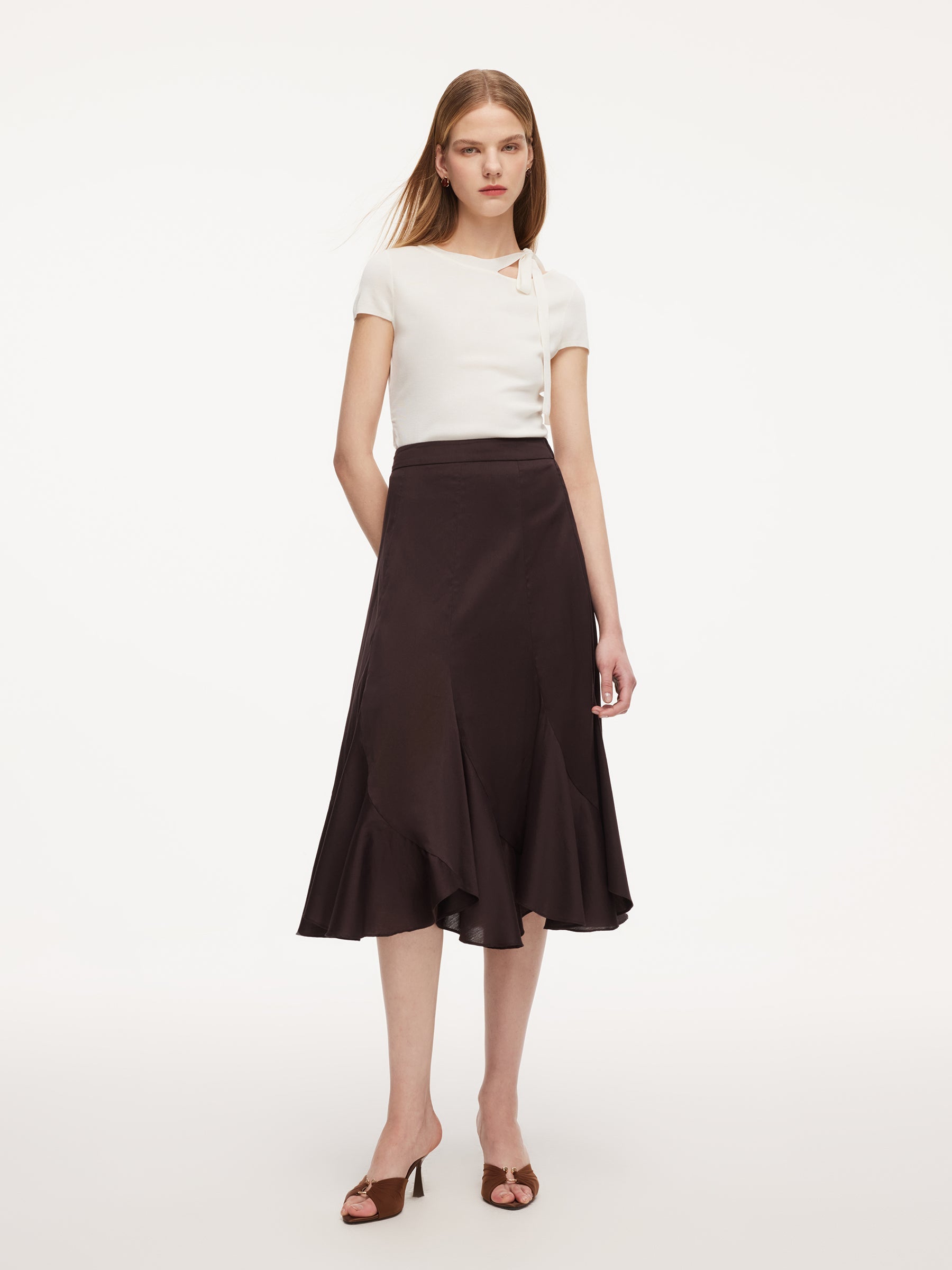 High-Waist Mermaid Cotton Skirt