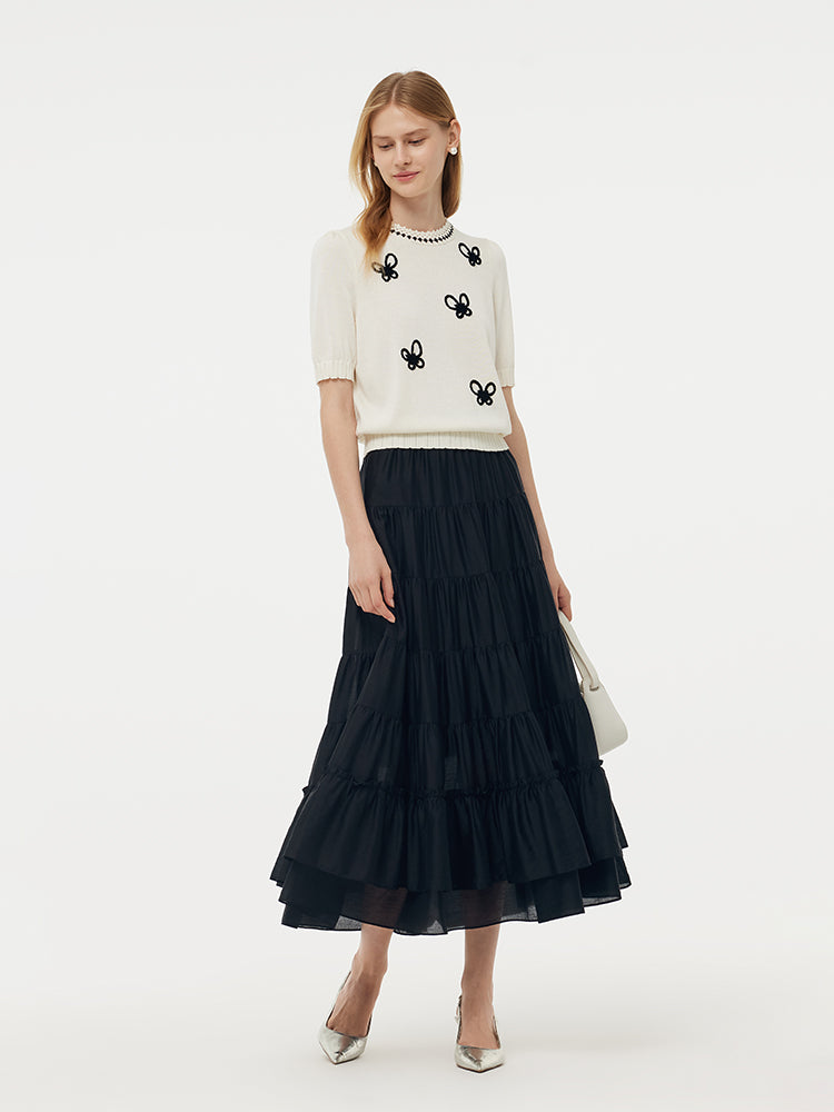 Tencel Butterfly Embroidery Top
