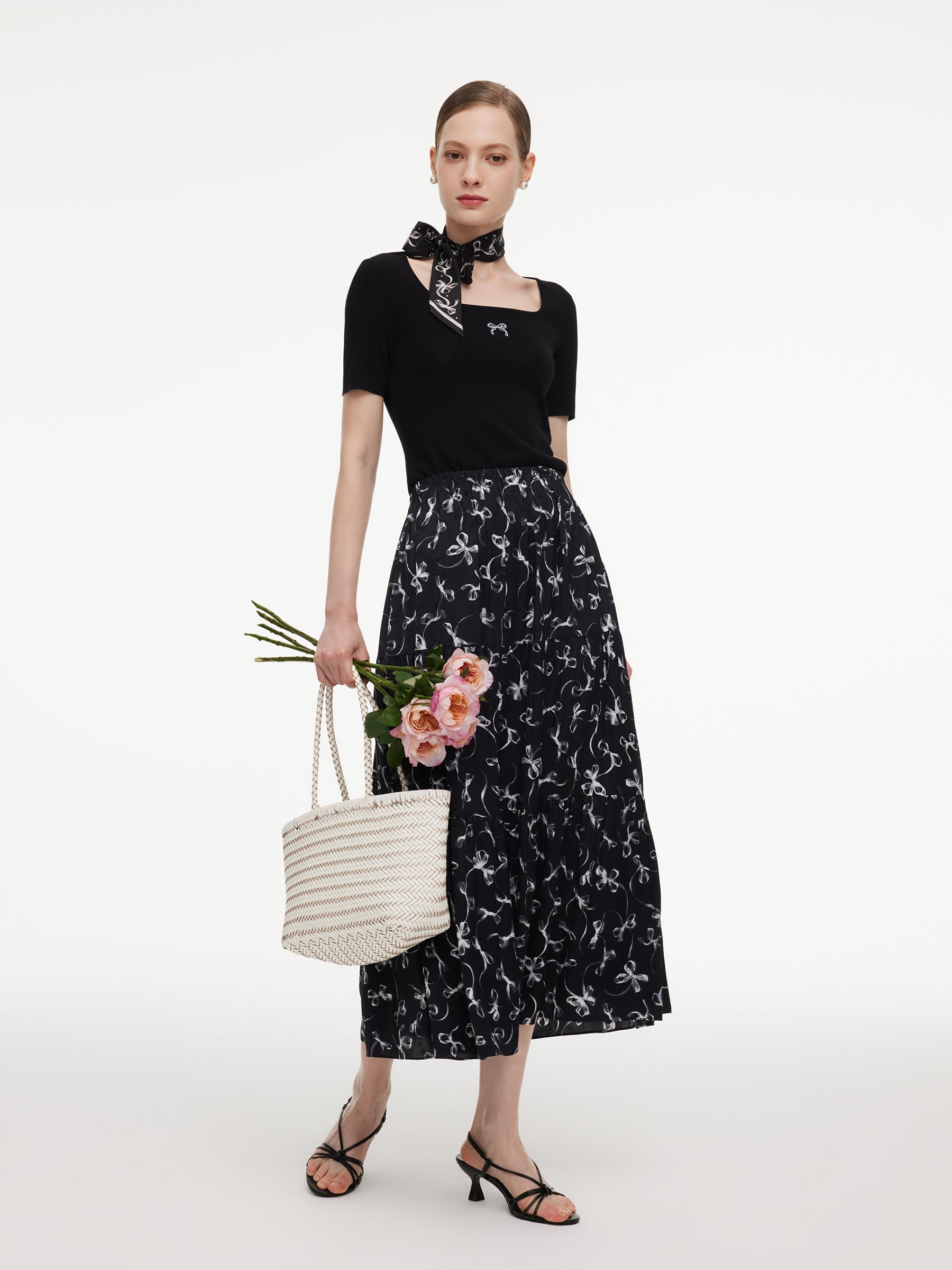 Satin Bow Coquette Knit