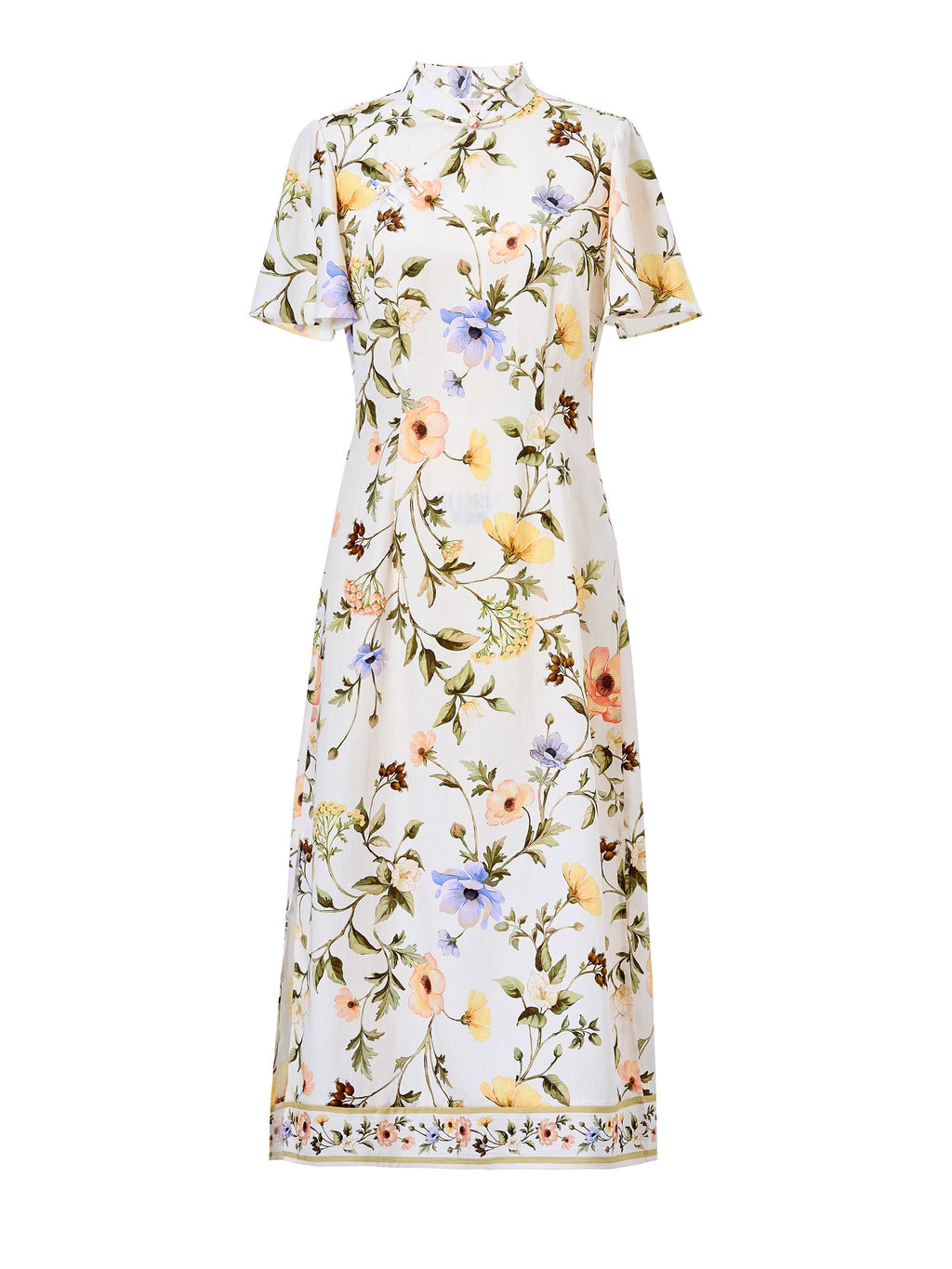Floral Mandarin Maxi Dress