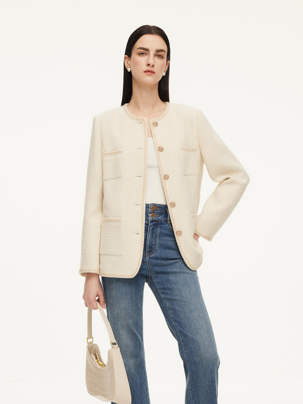 Shimmer Braided Wool Jacket