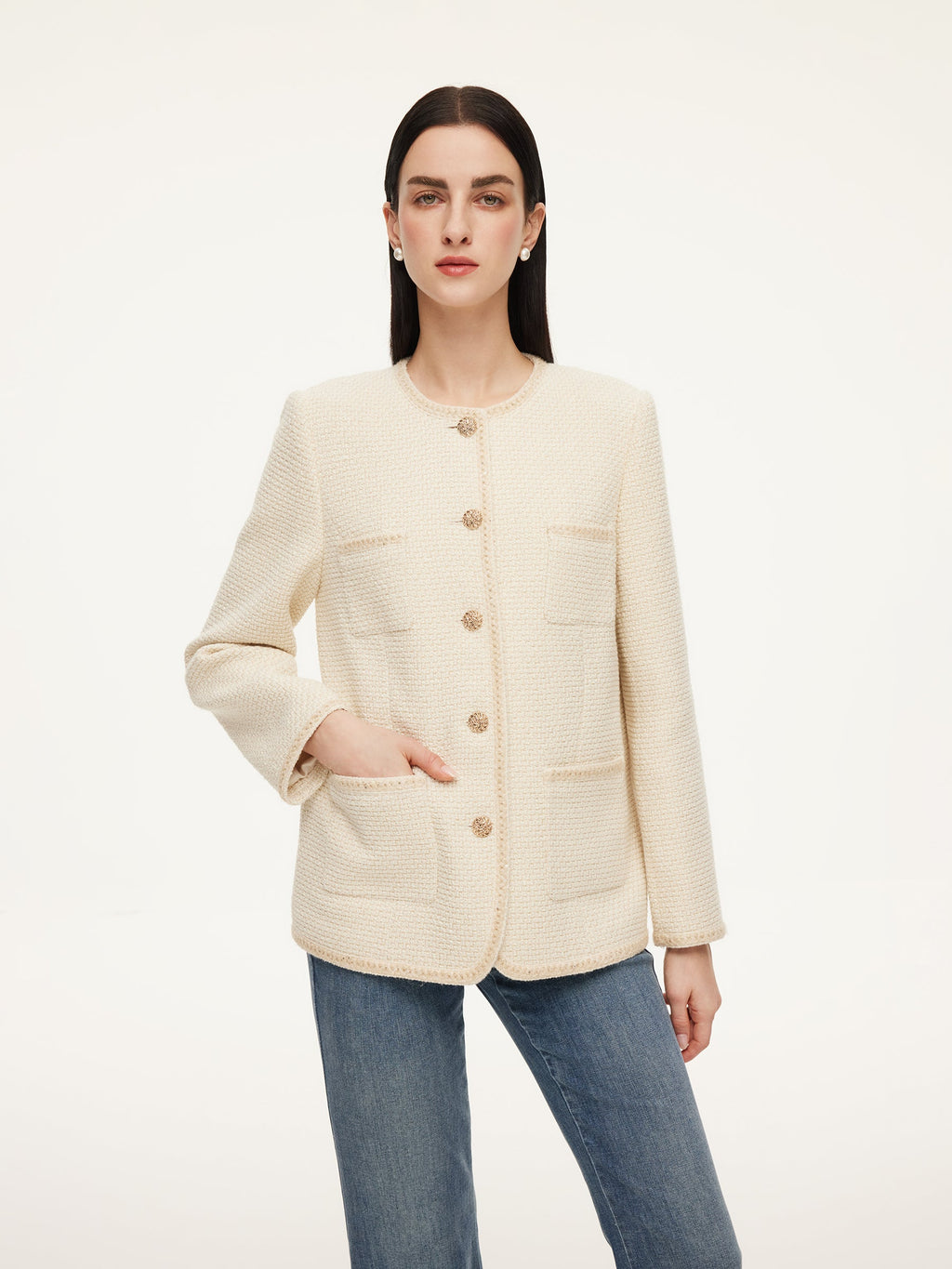 Shimmer Braided Wool Jacket