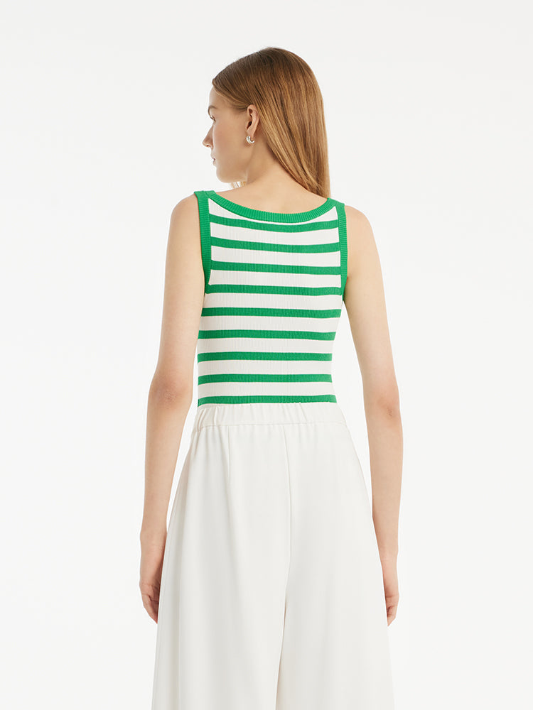 Striped Knit Fit Tank