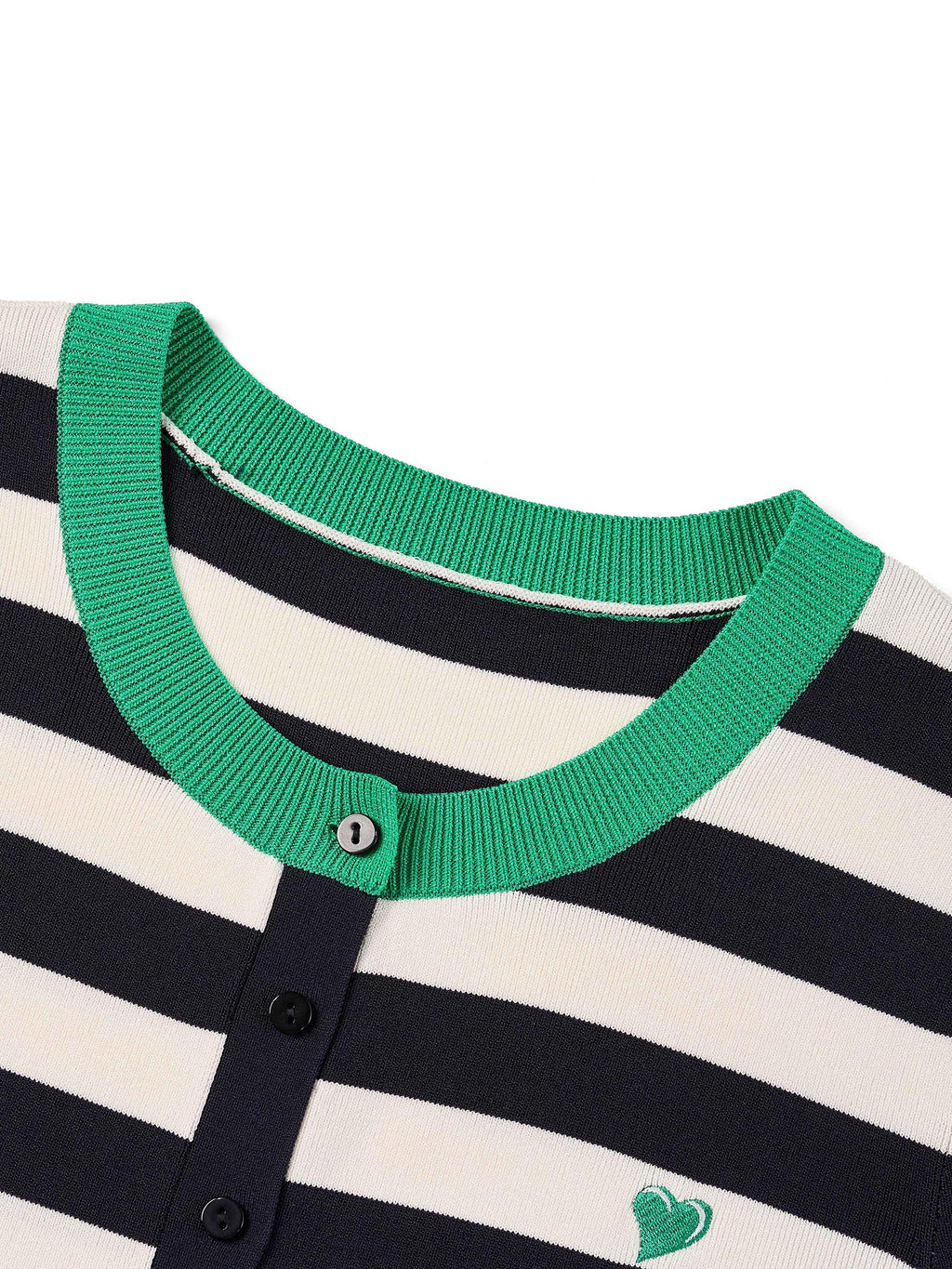 Striped Embroidered Cardigan