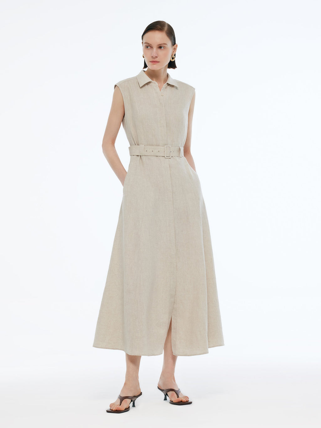 Linen Vest Maxi Dress