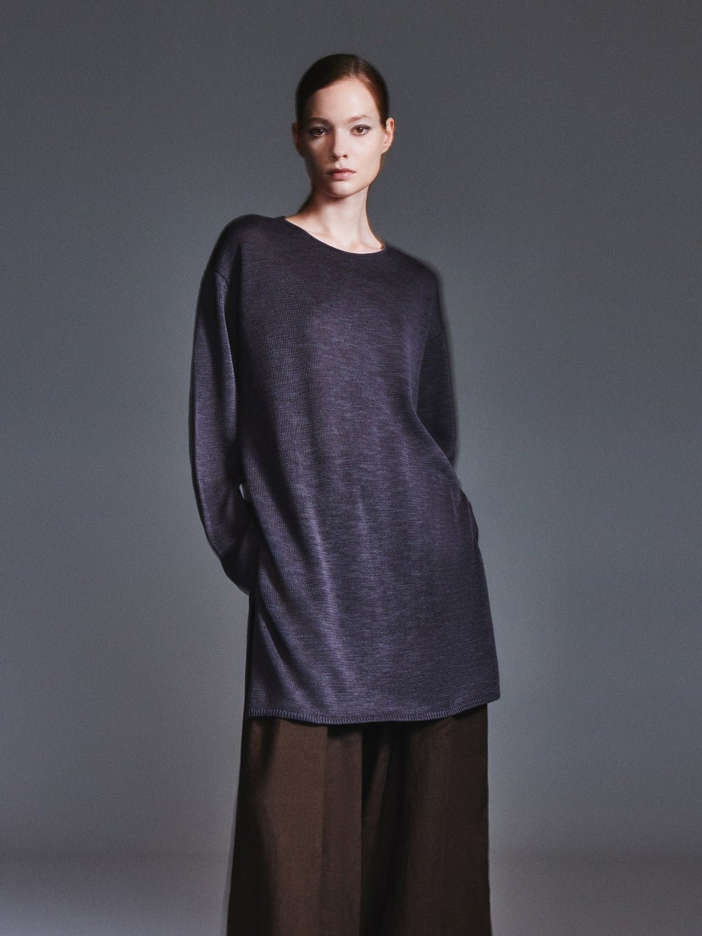 Cotton Linen Longline Sweater