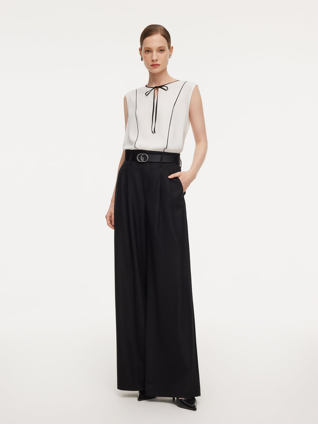 Acetate Blend Tie-Front Tank