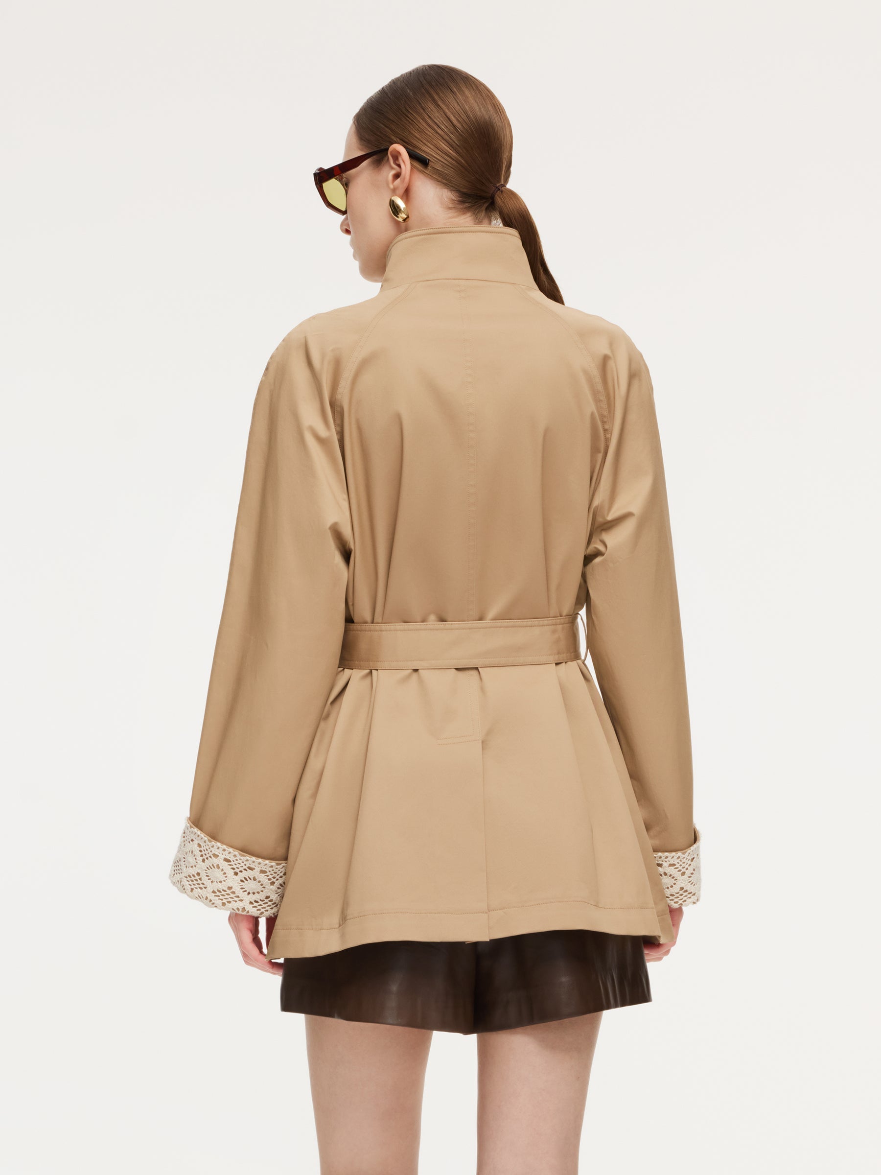 Cotton Stand Collar Trench