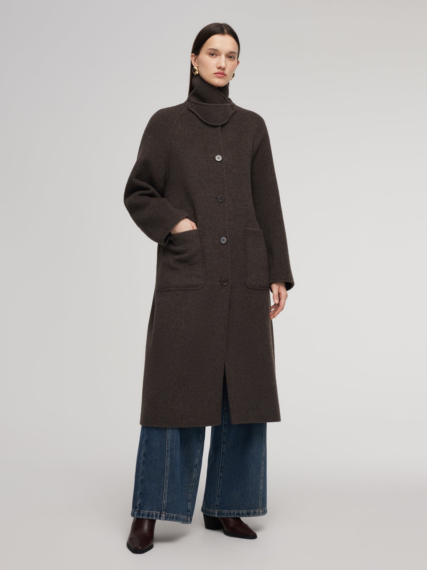 Camel-Wool Double-Faced Coat