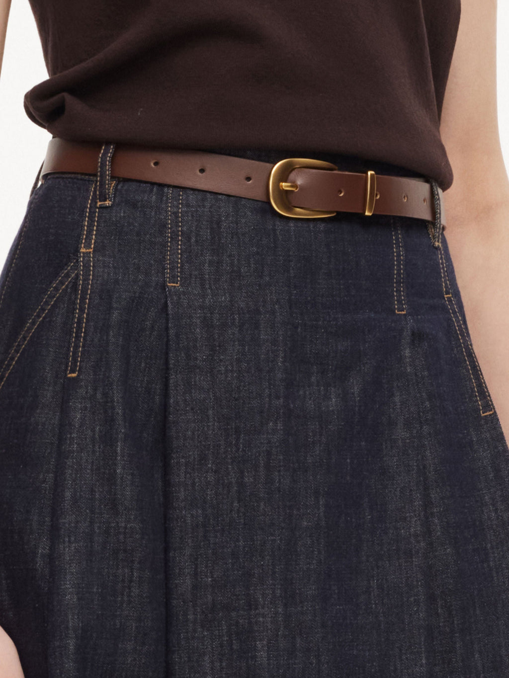 High-Rise Denim Culotte