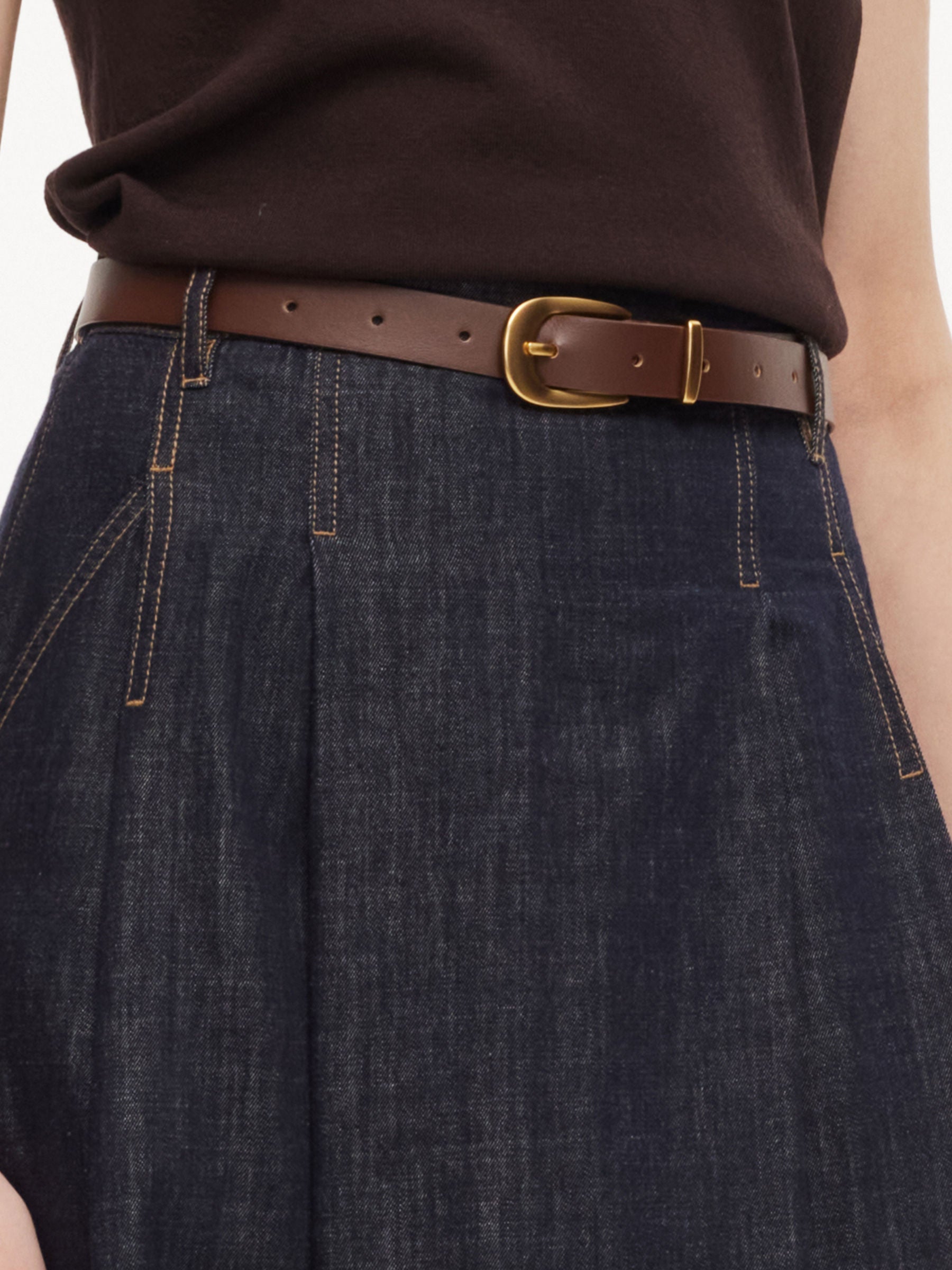 High-Rise Denim Culotte