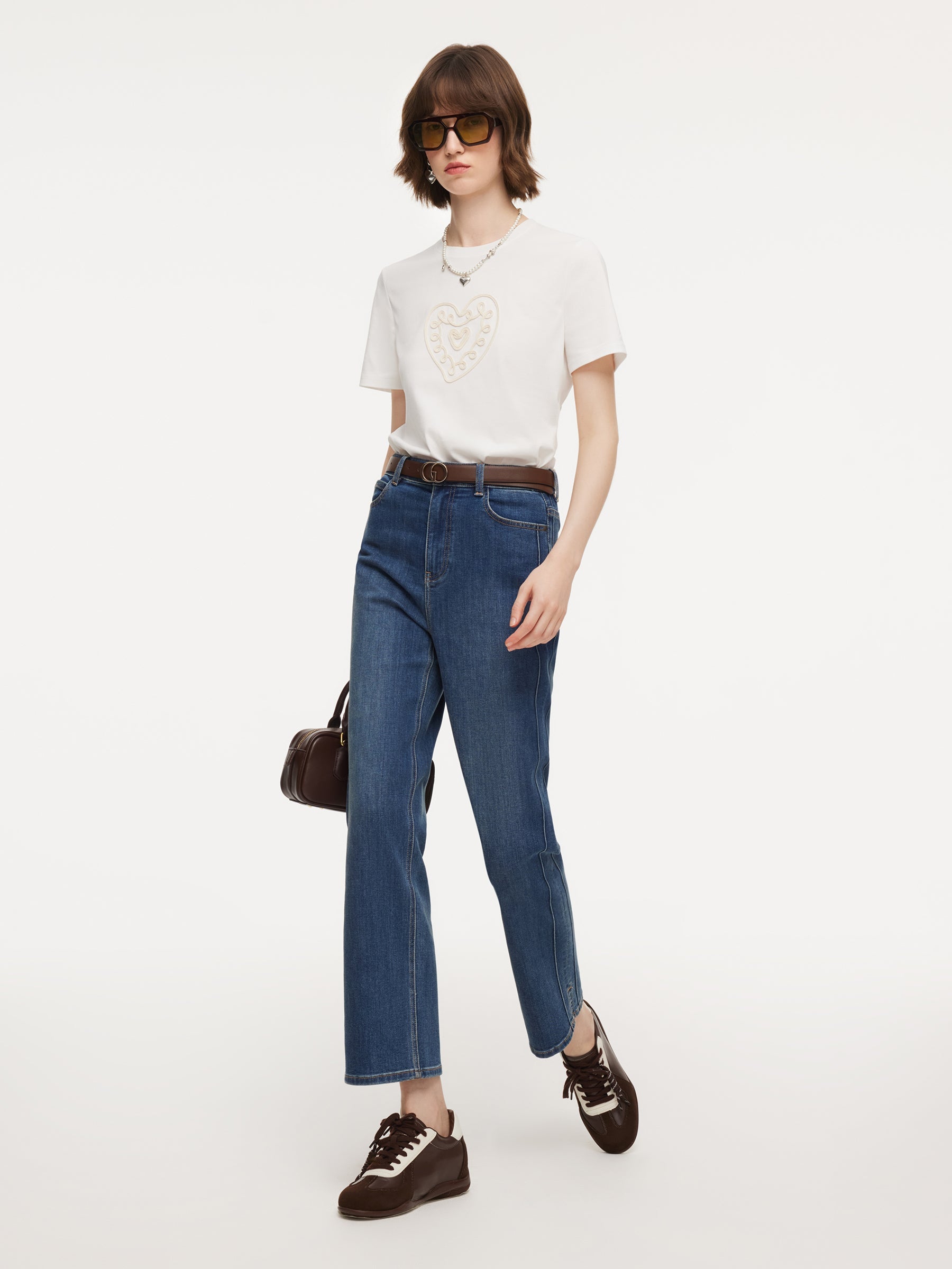 Acetate-Blend Micro-Flare Jeans