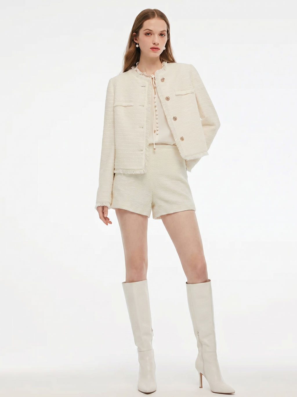Wool-Tweed A-Line Shorts