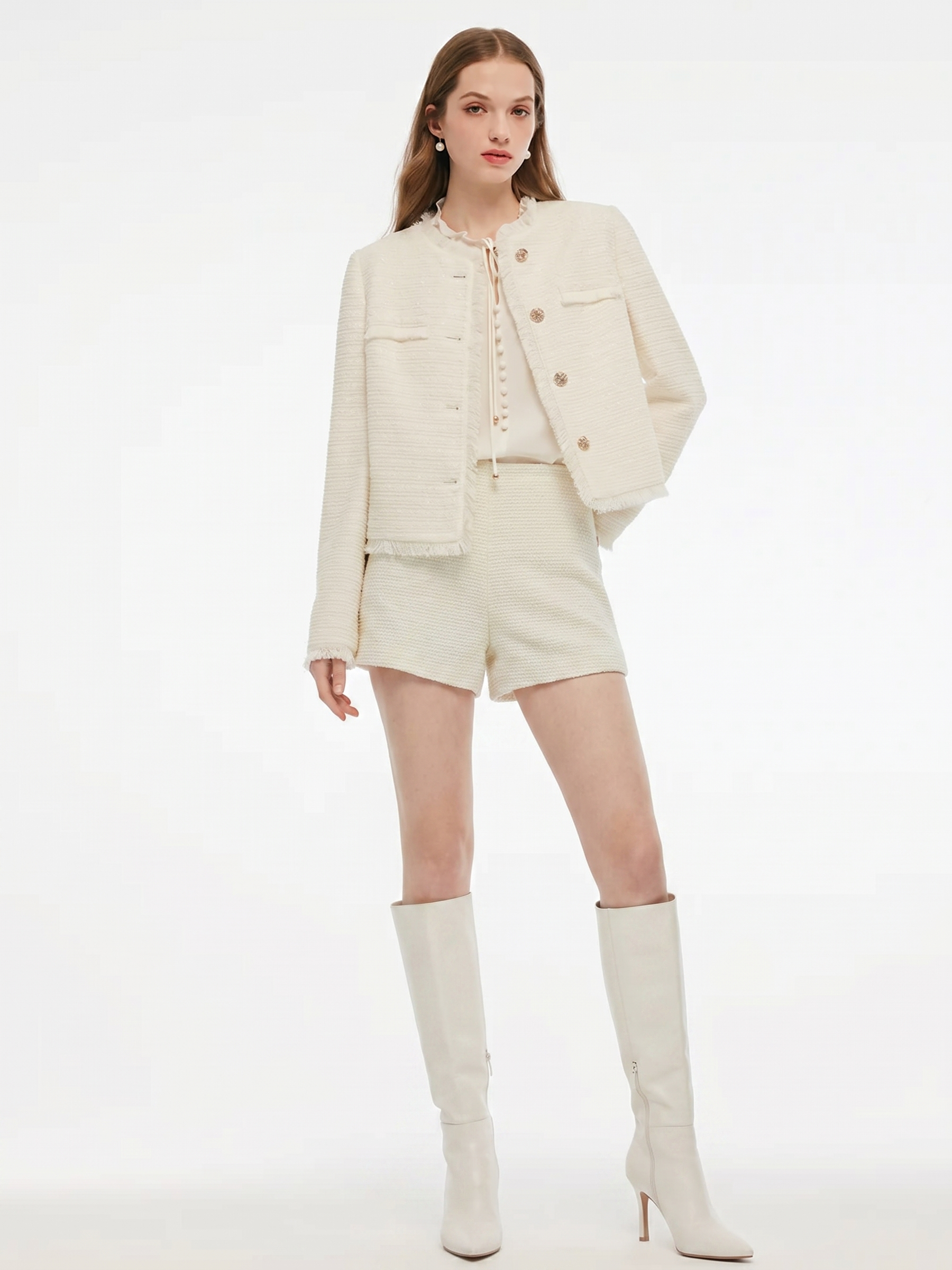 Wool-Tweed A-Line Shorts