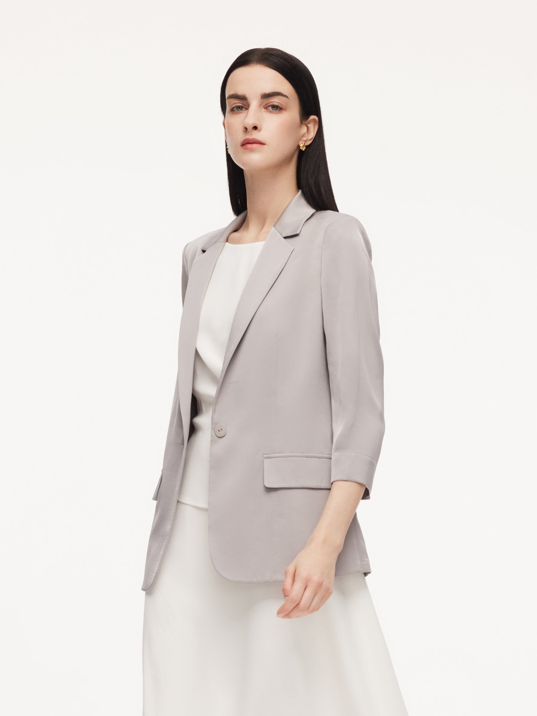 Mulberry Silk Stretch Blazer